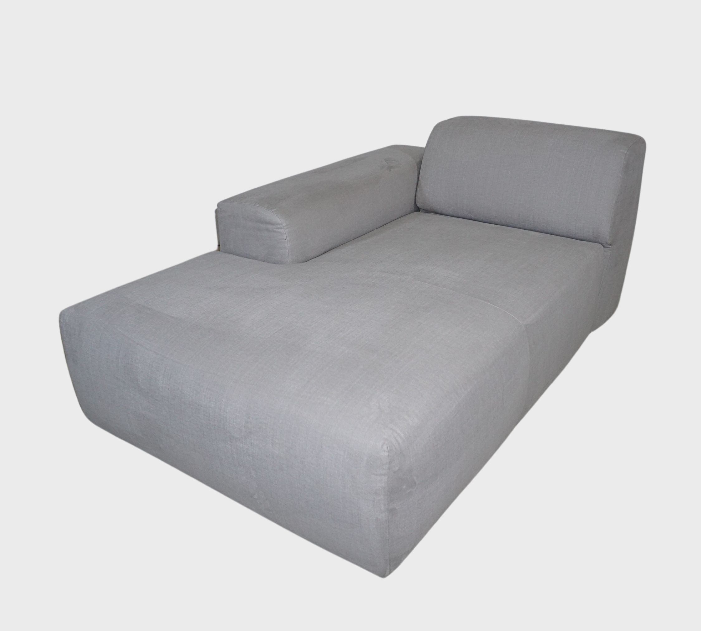 Pyllow Sofa 1-Sitzer Récamiere Webstoff Lichtgrau