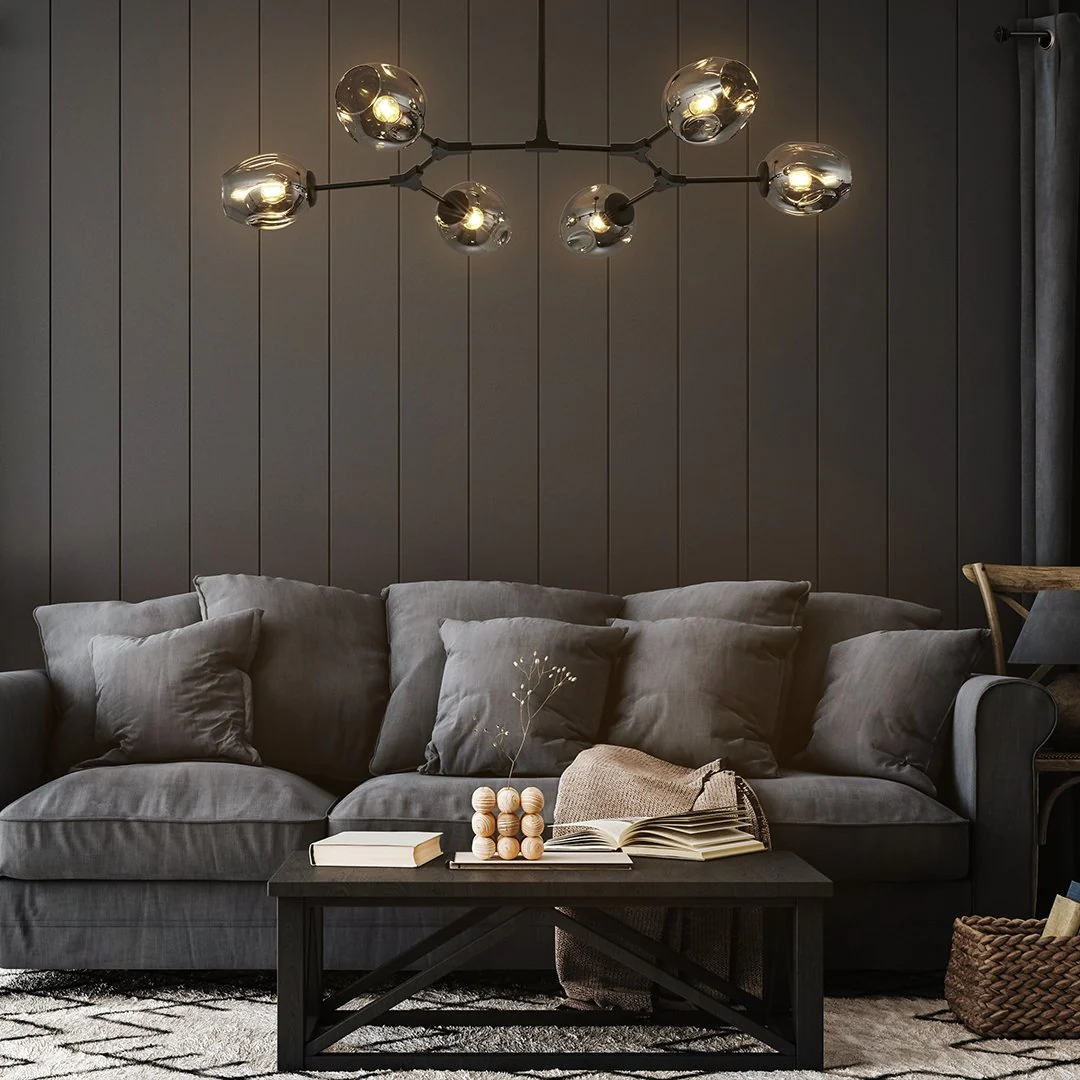 Uranos 6-light ceiling lamp Black