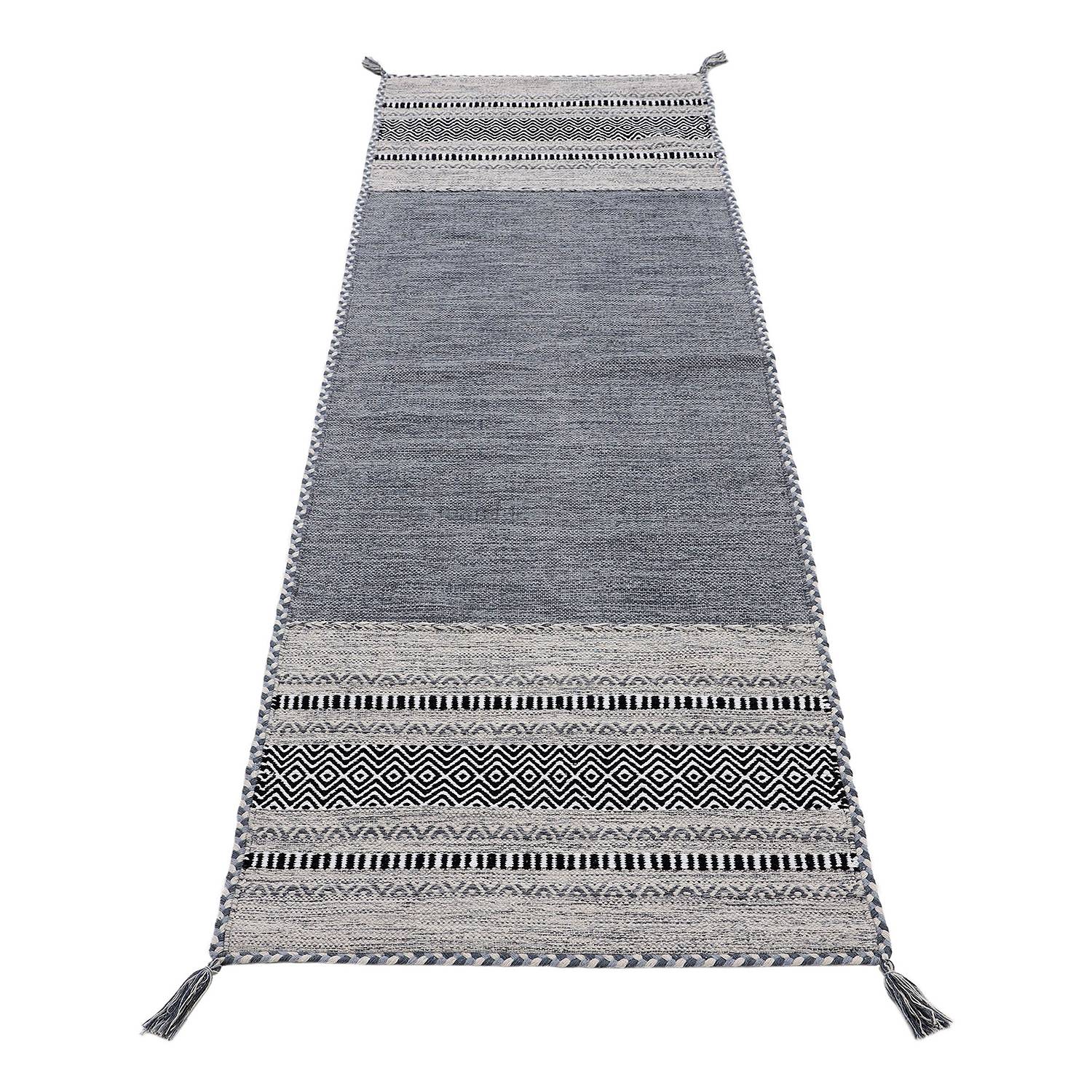 Läufer Kelim Azizi Baumwolle Grau 60 x 180 cm