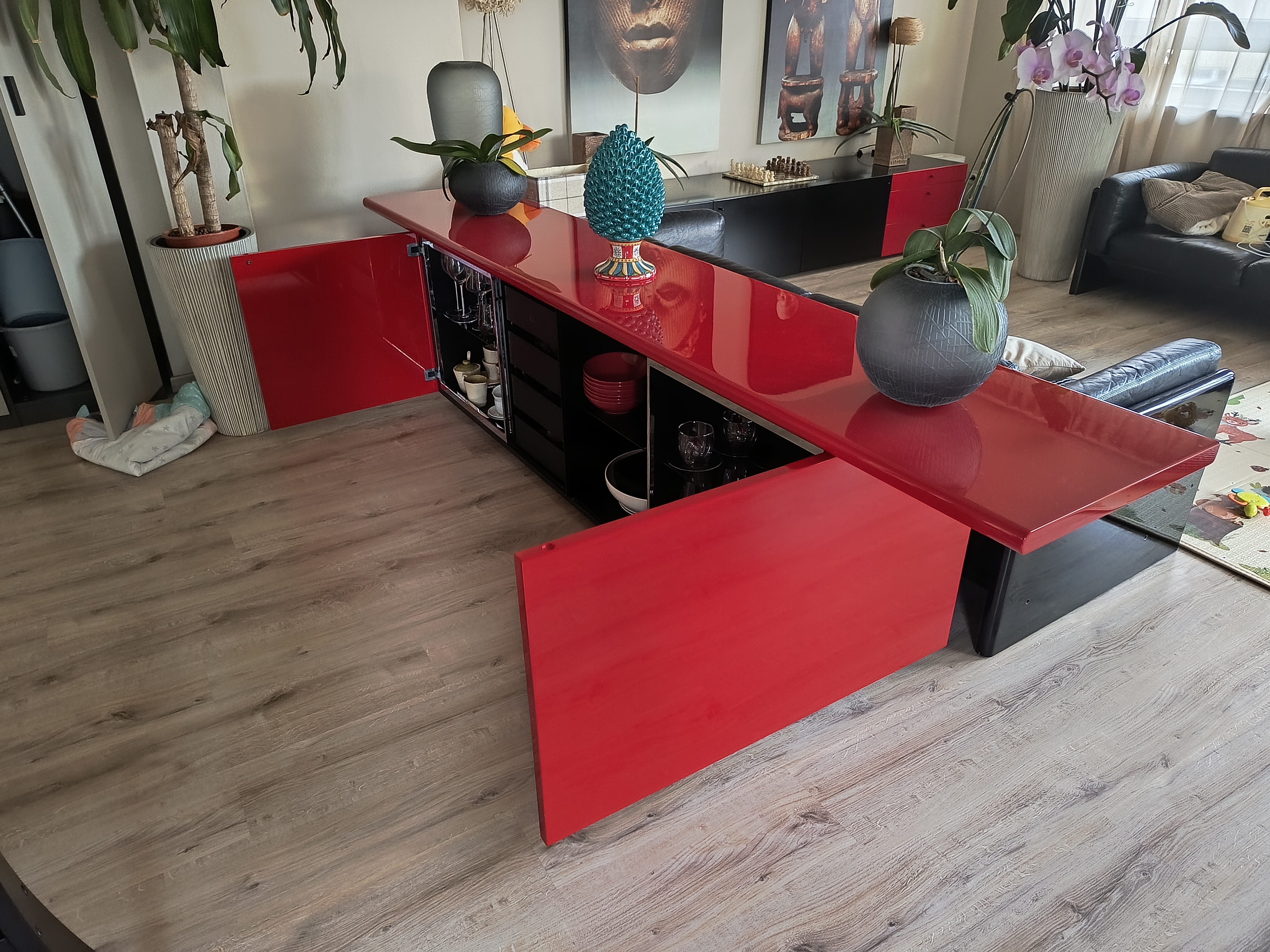 Sheraton Sideboard by Acerbis & Stoppino Red