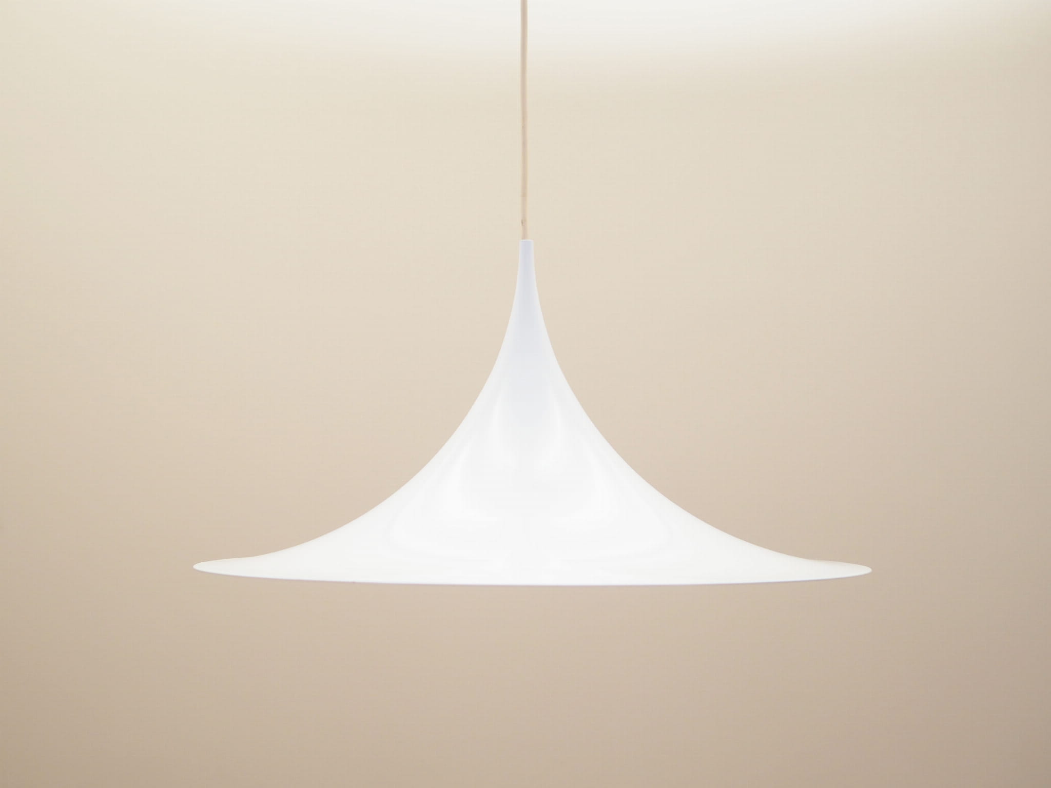 Vintage pendant lamp metal white 1970s