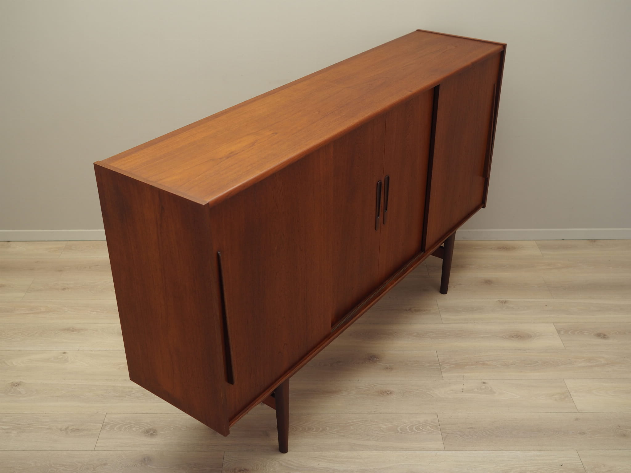 Vintage Highboard Teakholz Braun 1960er Jahre