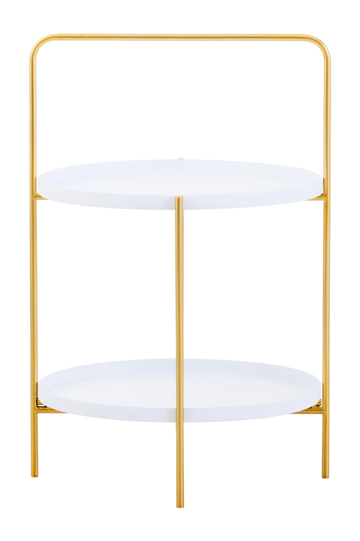 Trosa Round Side Table Marble Iron White