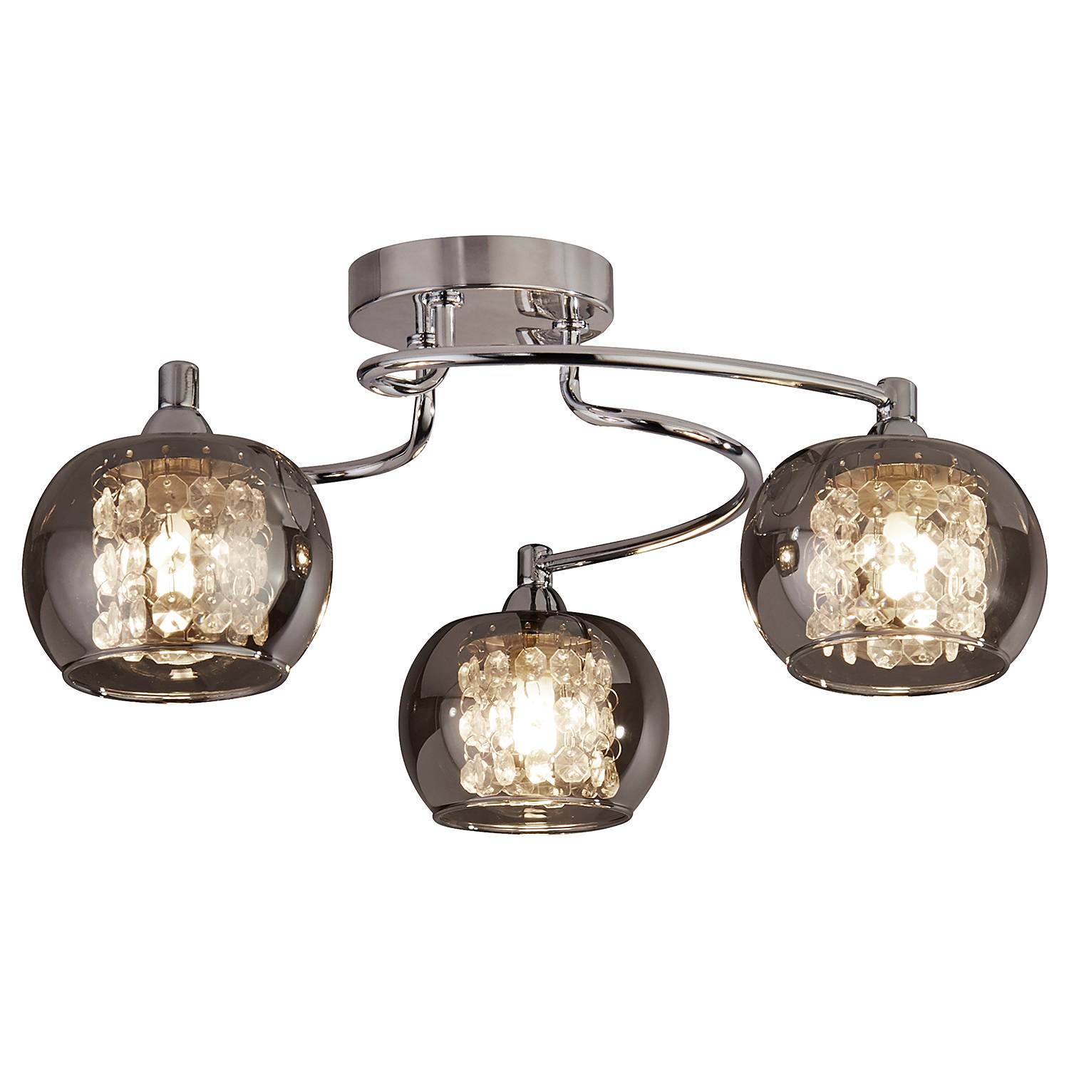 Ceiling light Lovell Smoked glass Silver