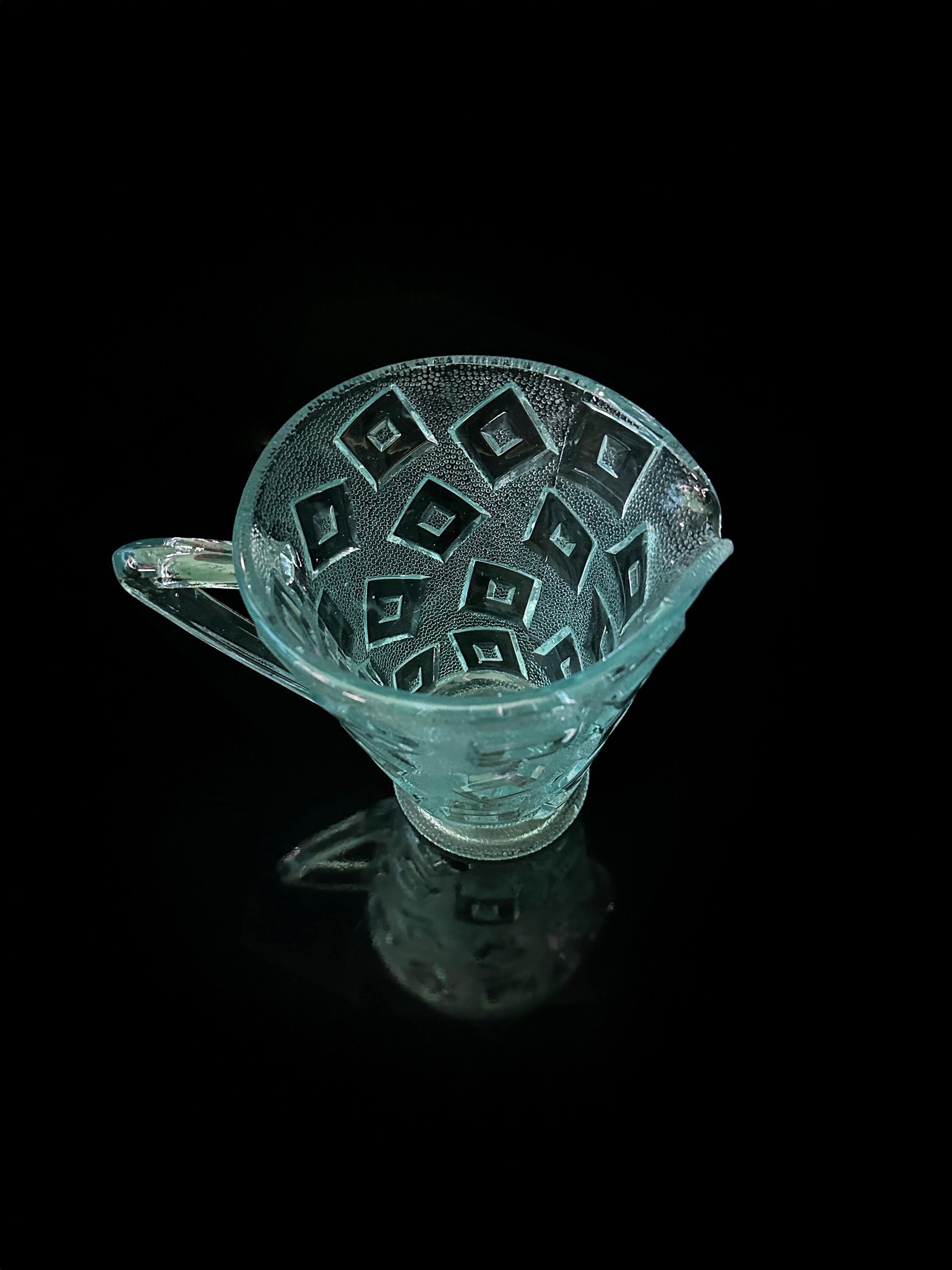 Vintage Art Deco Karaffe Pressglas 1930er Jahre