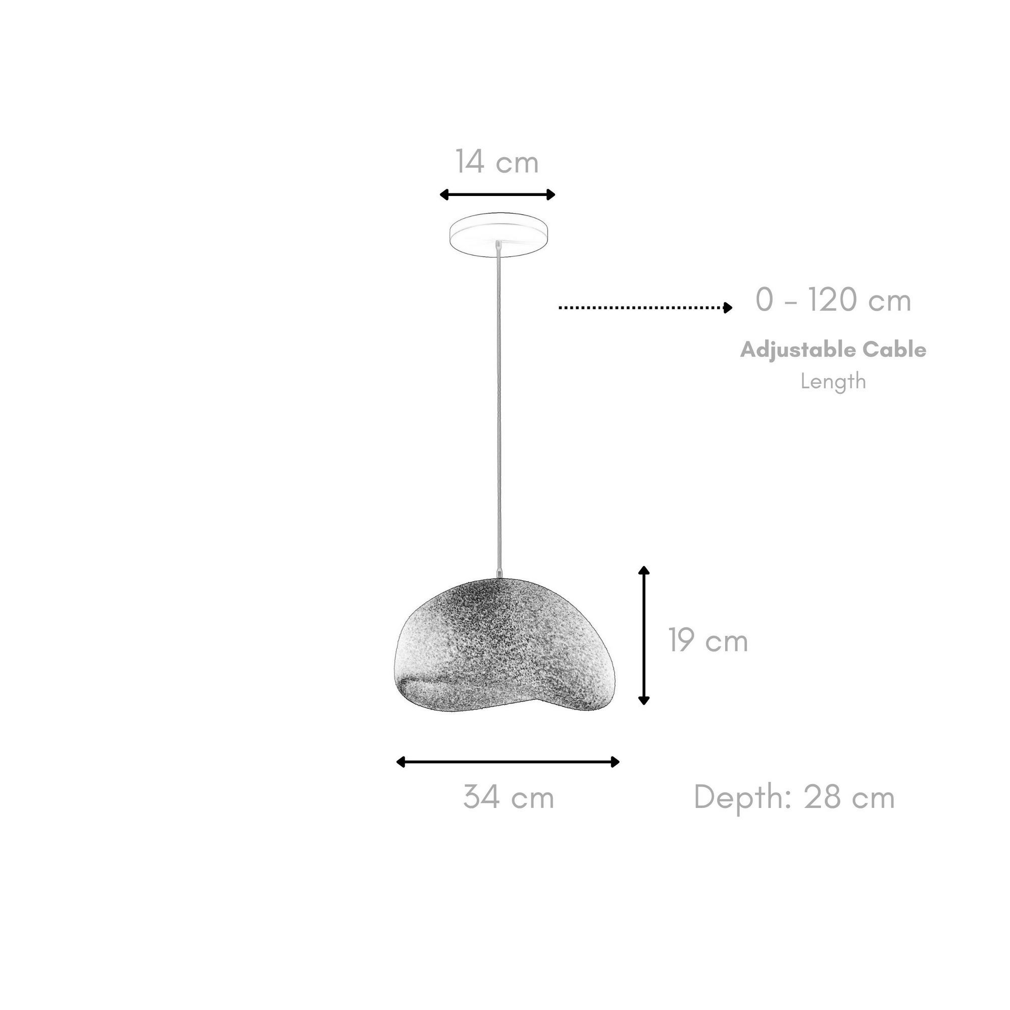 1-Flammig Wabi Sabi Emberstill Pendelleuchte Beton Grau