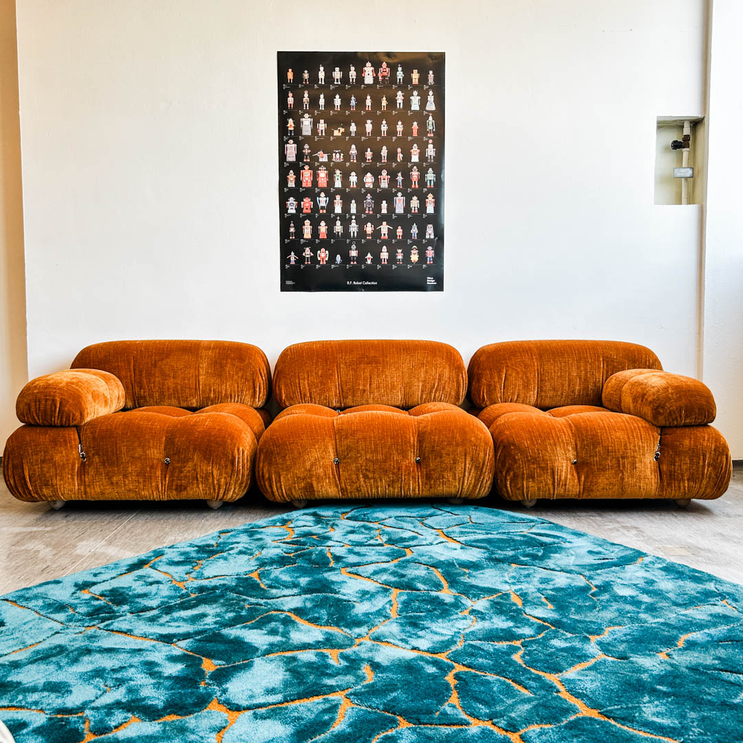 Camaleonda Sofa Chenille Stoff Orange Curry