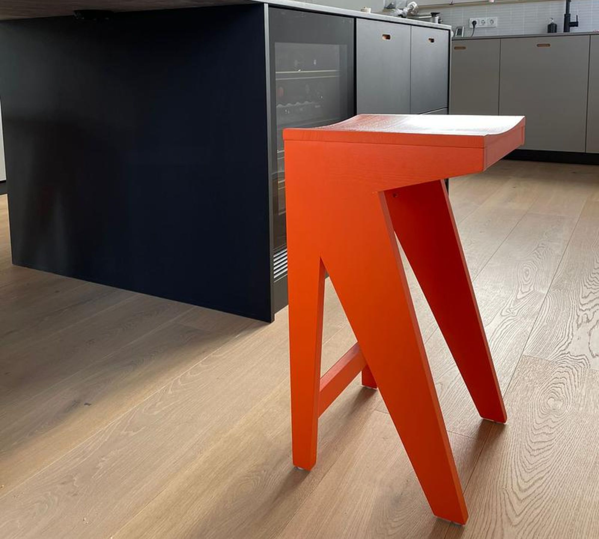 2x Schulz Barhocker Reinorange 75 cm