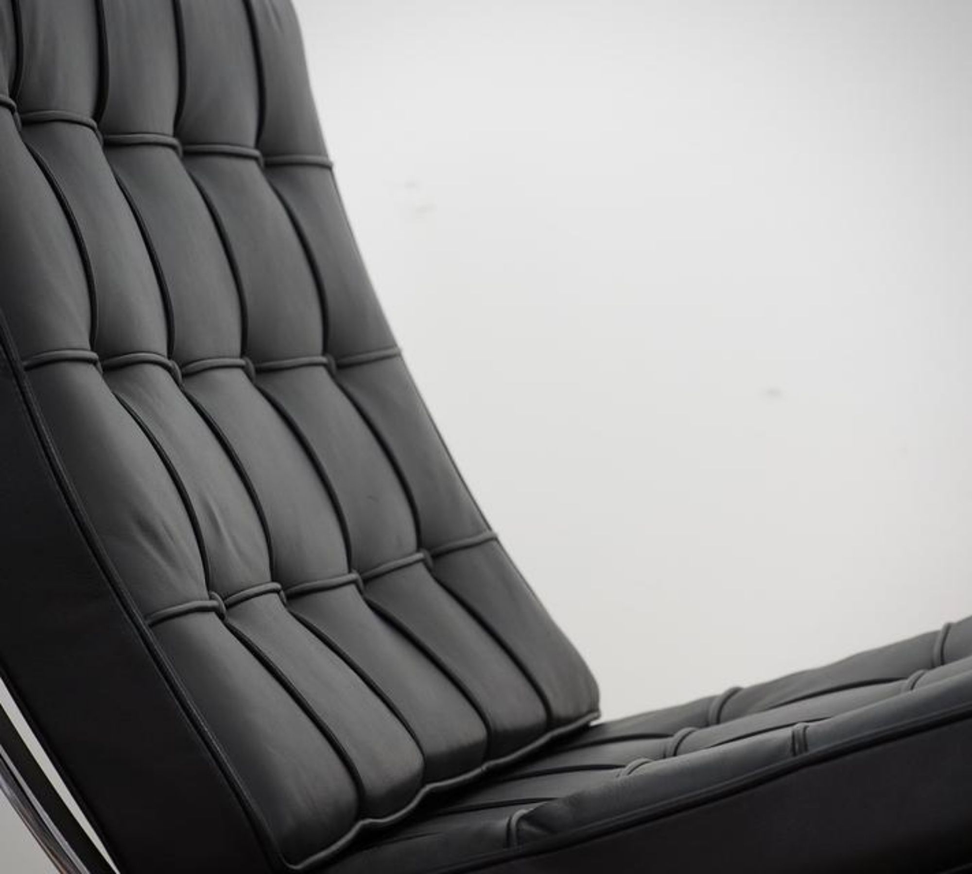 Barcelona Chair & Hocker Leather Black