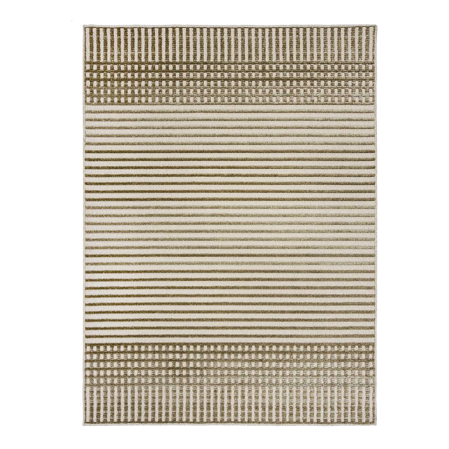 Elton Stripe Kurzflorteppich Beige 80 x 160 cm