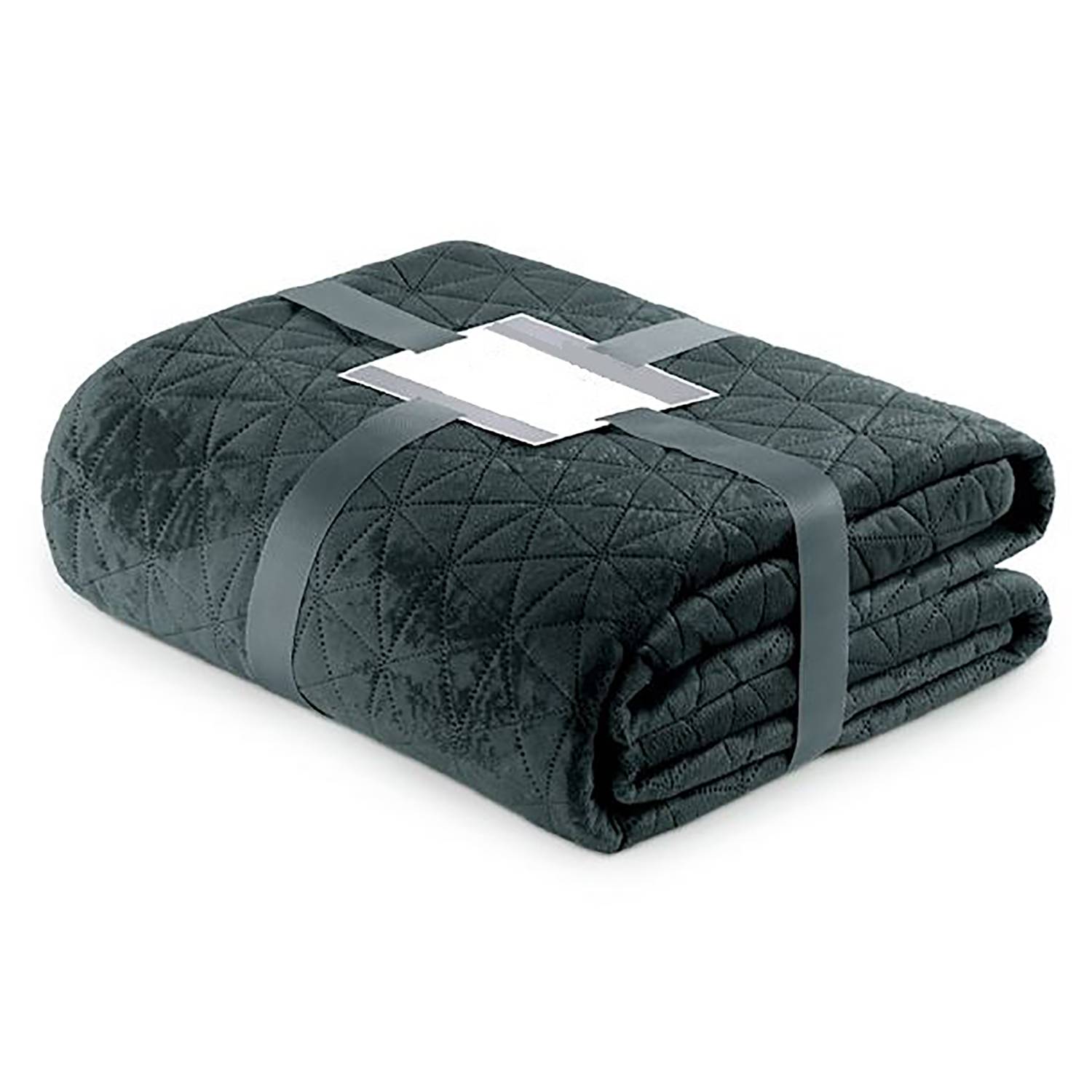 Tagesdecke Aila I Velvet Dunkelgrau Silber 240 x 260