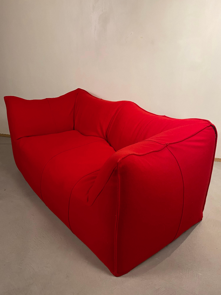 Vintage Mario Bellini La Bambole Sofa Textil Rot