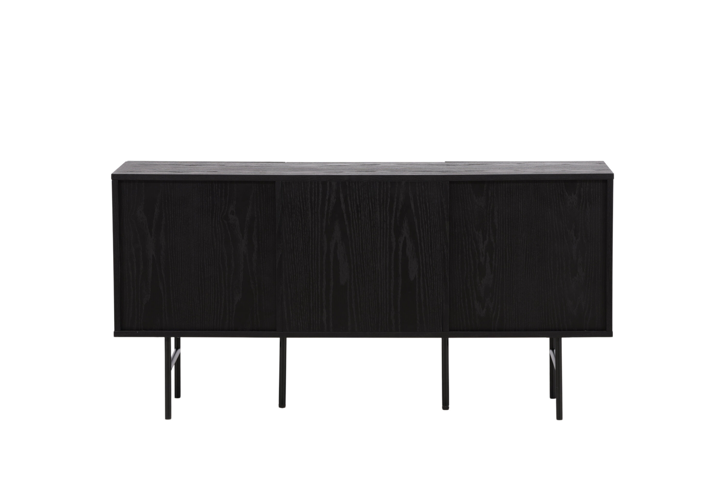 Björkön  Low Cabinet Wood Veneer Black/Oak