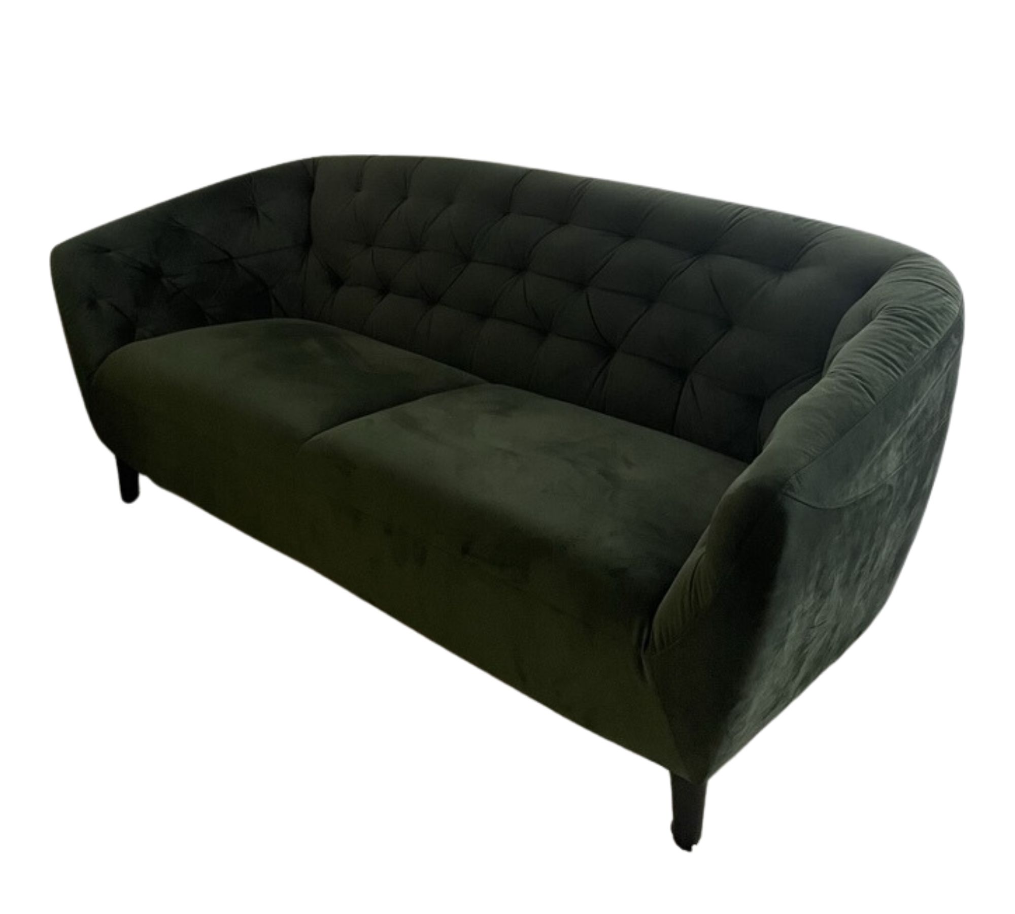 Chesterfield Sofa Samt Dunkelgrün