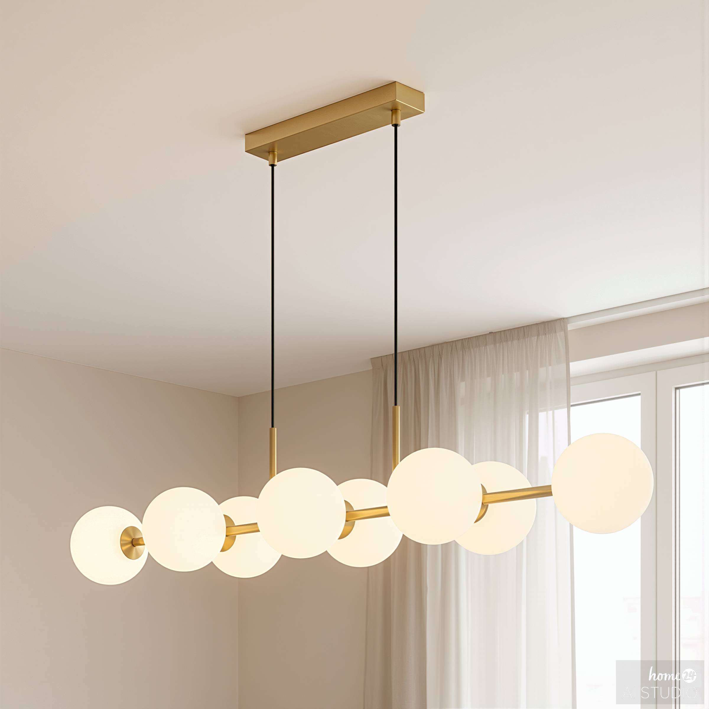 Ceiling Light Glinto 8-Light Opal Glass Iron