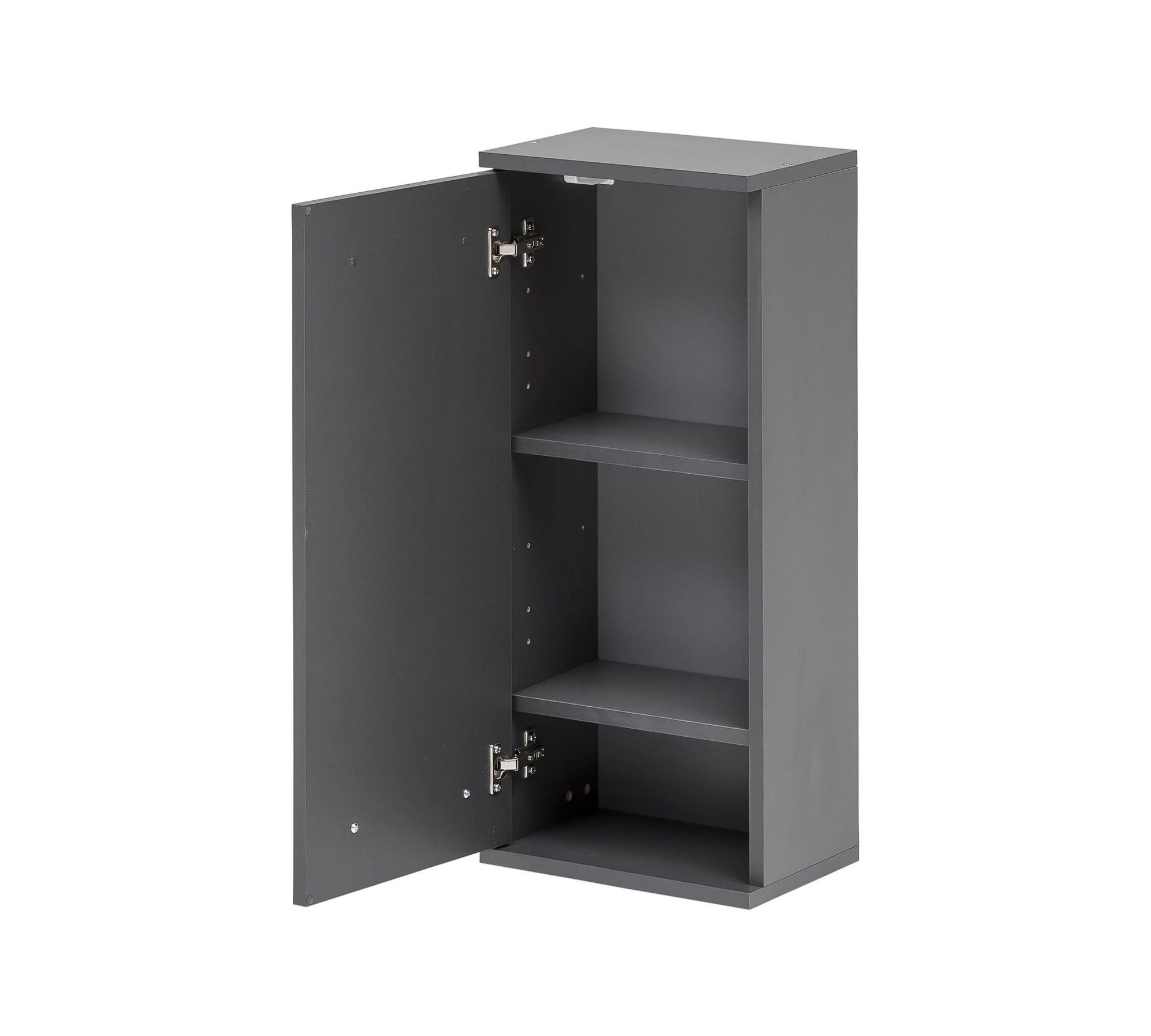 Hängeschrank Holz Metall Grau