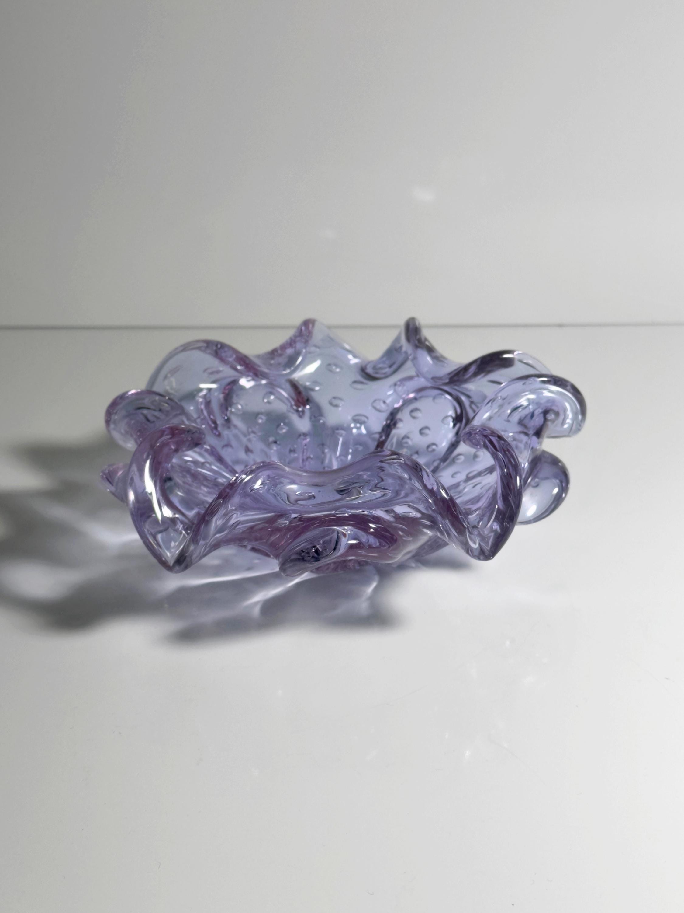 Vintage Ashtray Alexandrite Glass Lilac 50s