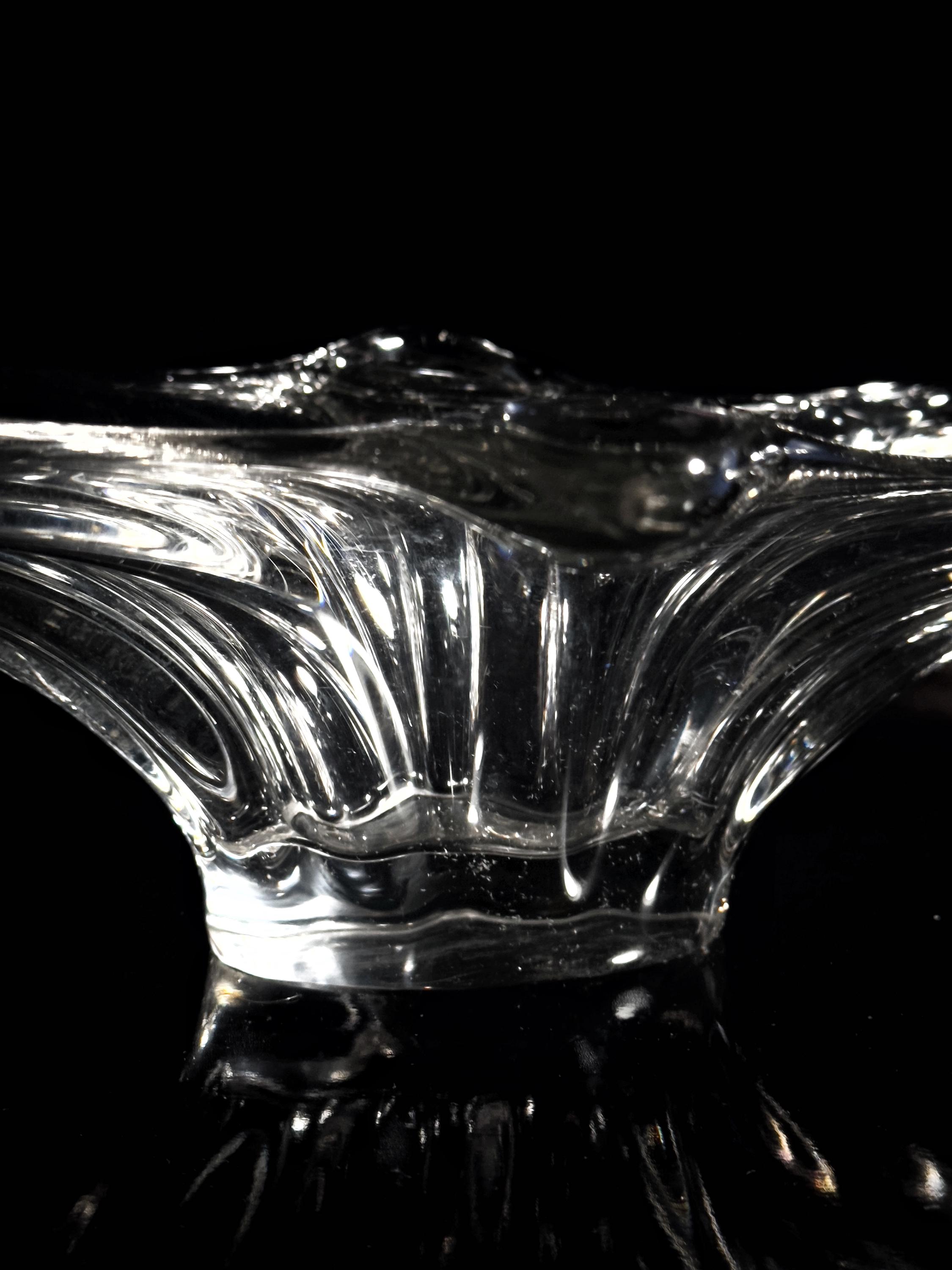 Vintage Bowl Murano Crystal Glass 70s