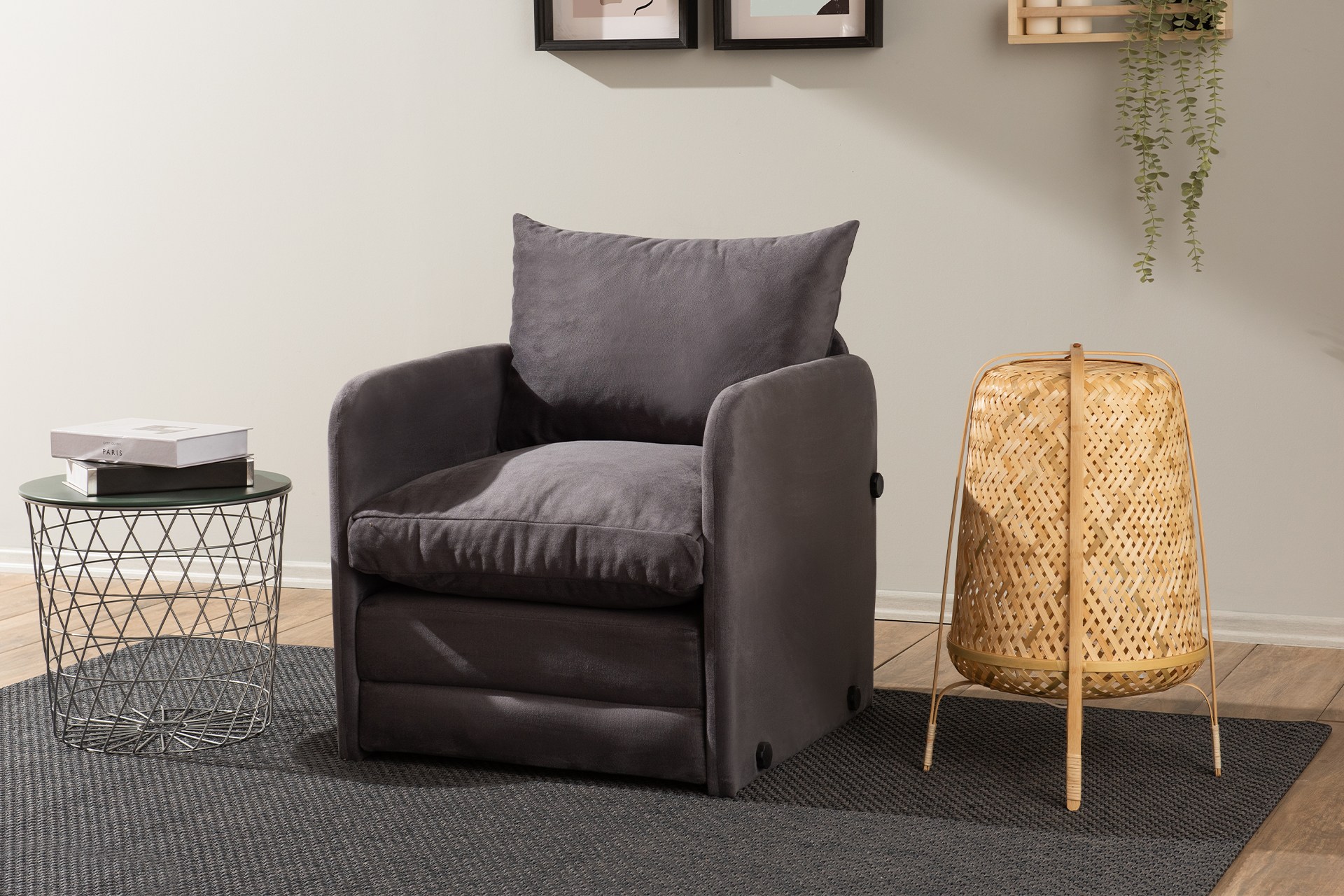 Saga Sofa bed 1-seater Grey