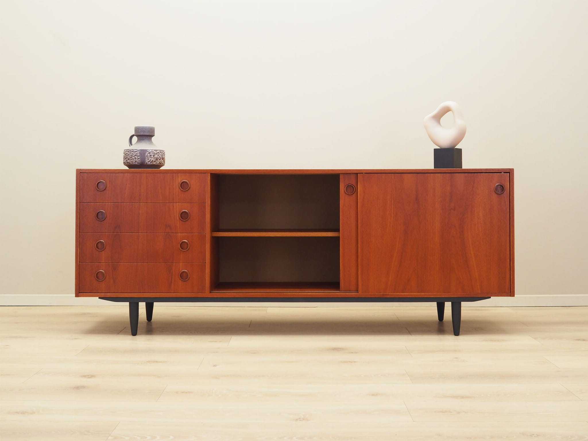 Vintage Sideboard legno di teak marrone anni '70