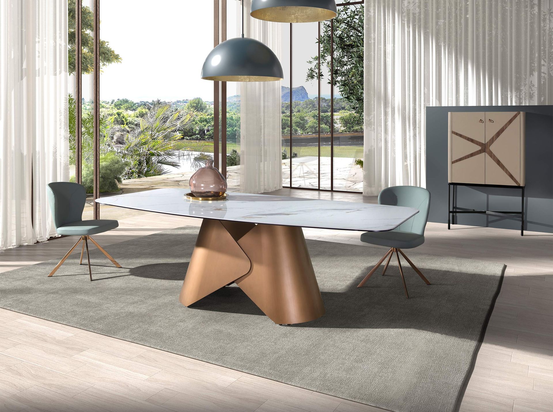 Drehbarer Stuhl Kunstleder Grün