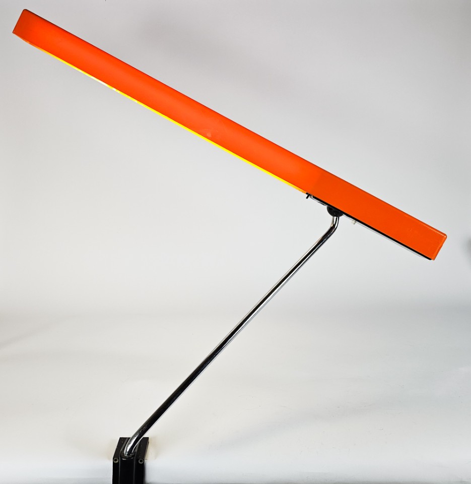 Vintage Lampe Kunststoff Metall Orange 1970er Jahre 