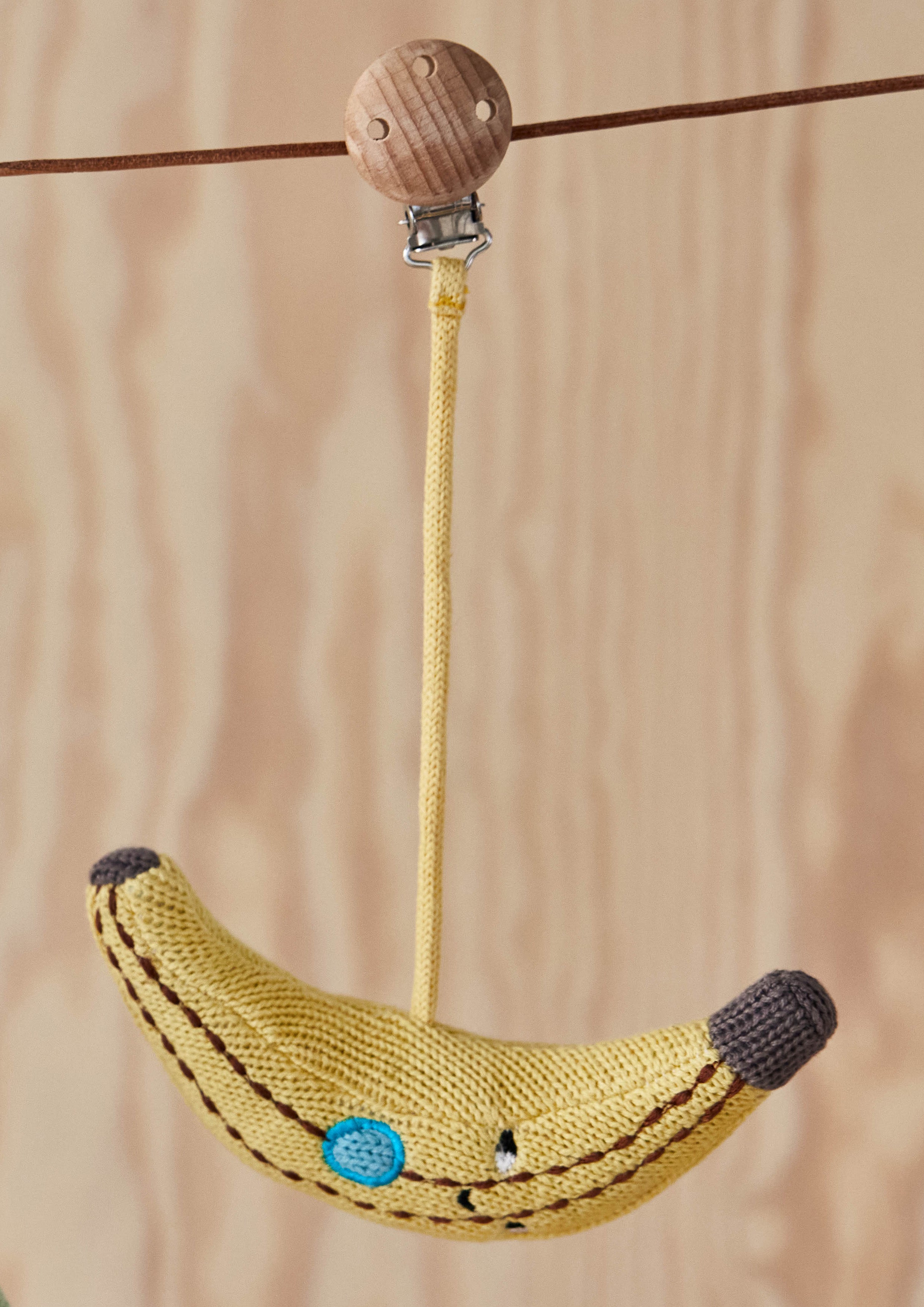 Yummy Banana Kinderwagen-Clip Baumwolle Gelb