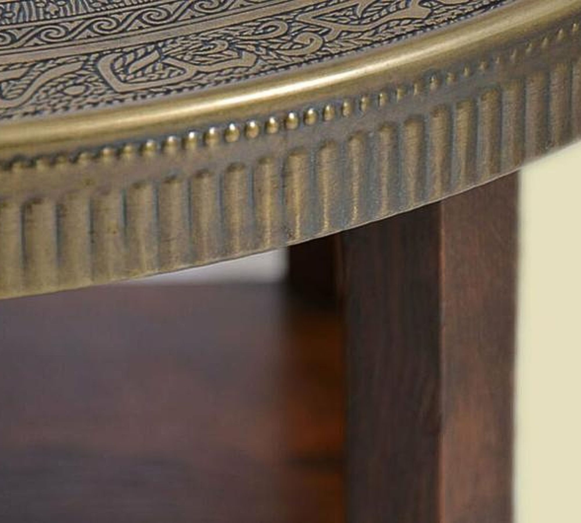 Vintage Beistelltisch Holz Messing 1920er Jahre