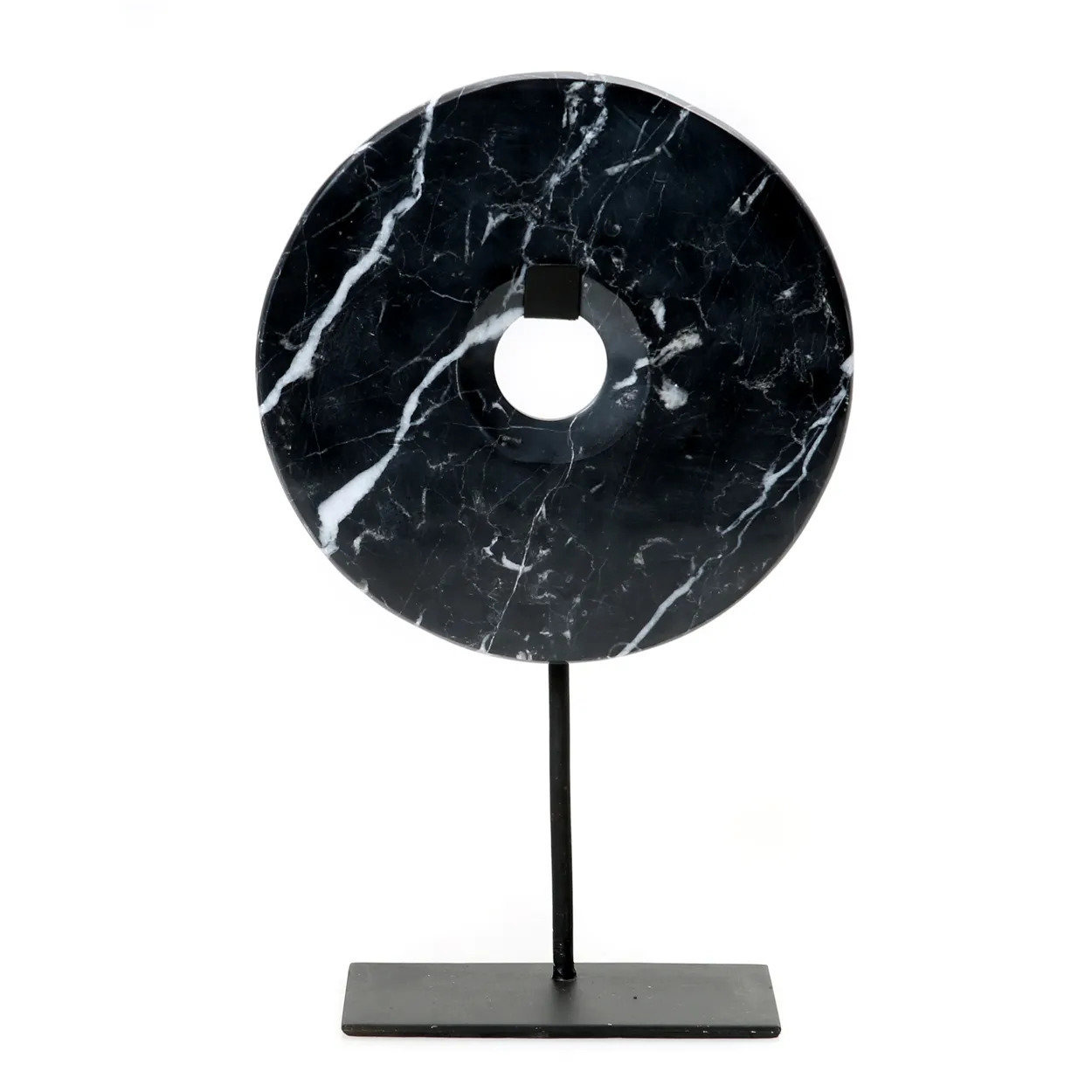Plate on stand Marble Black