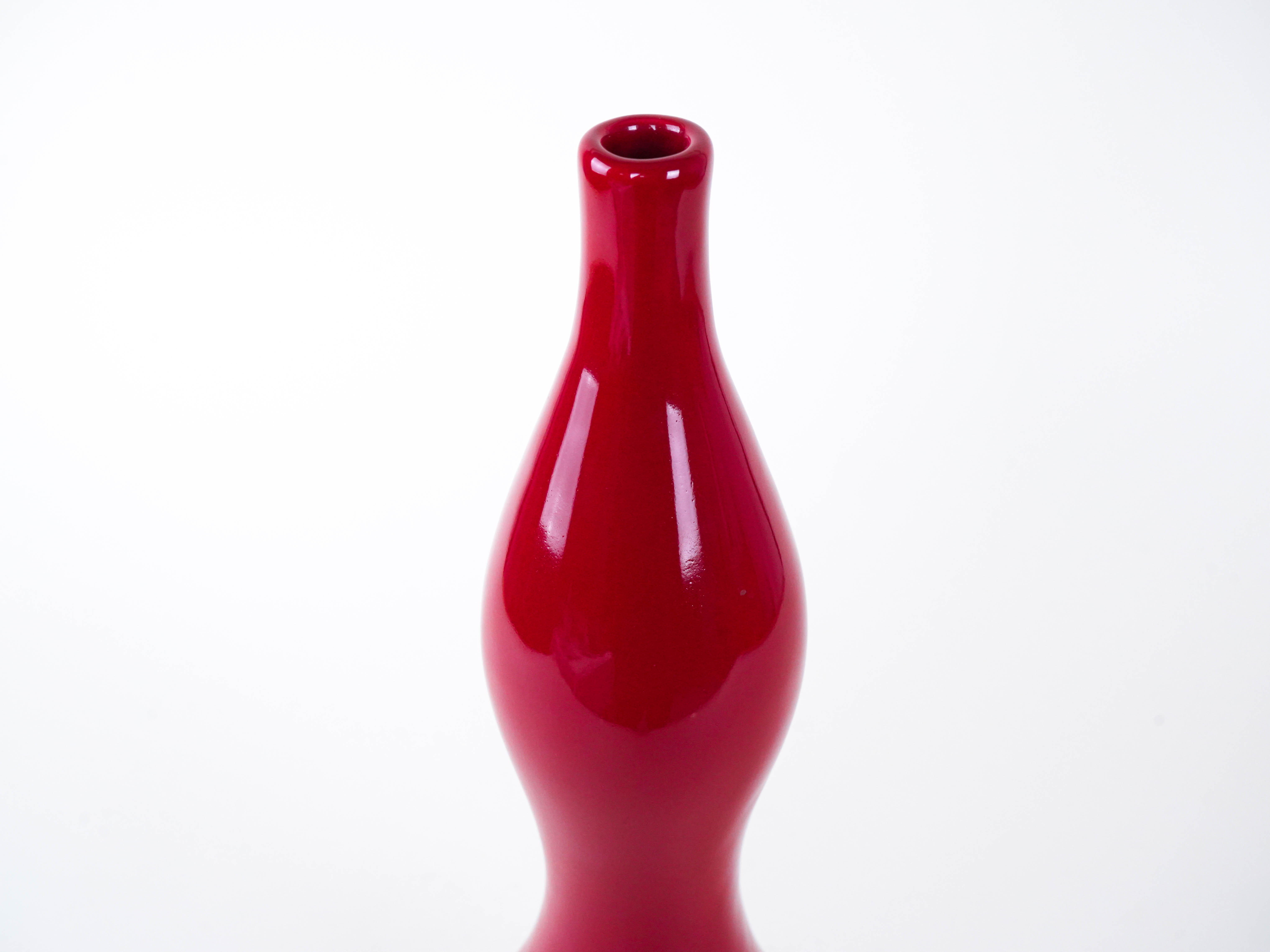 Ceramic vase 1970s Red