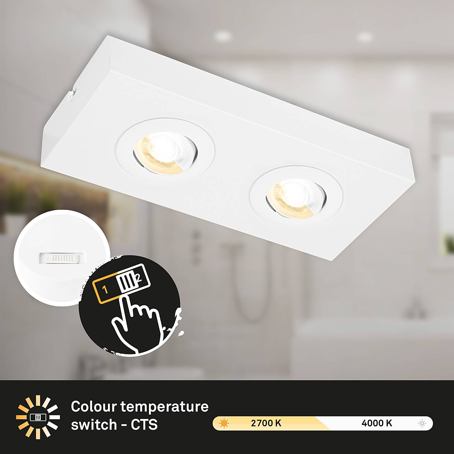 Morco LED-Deckenleuchte Aluminium Weiß 2-flammig