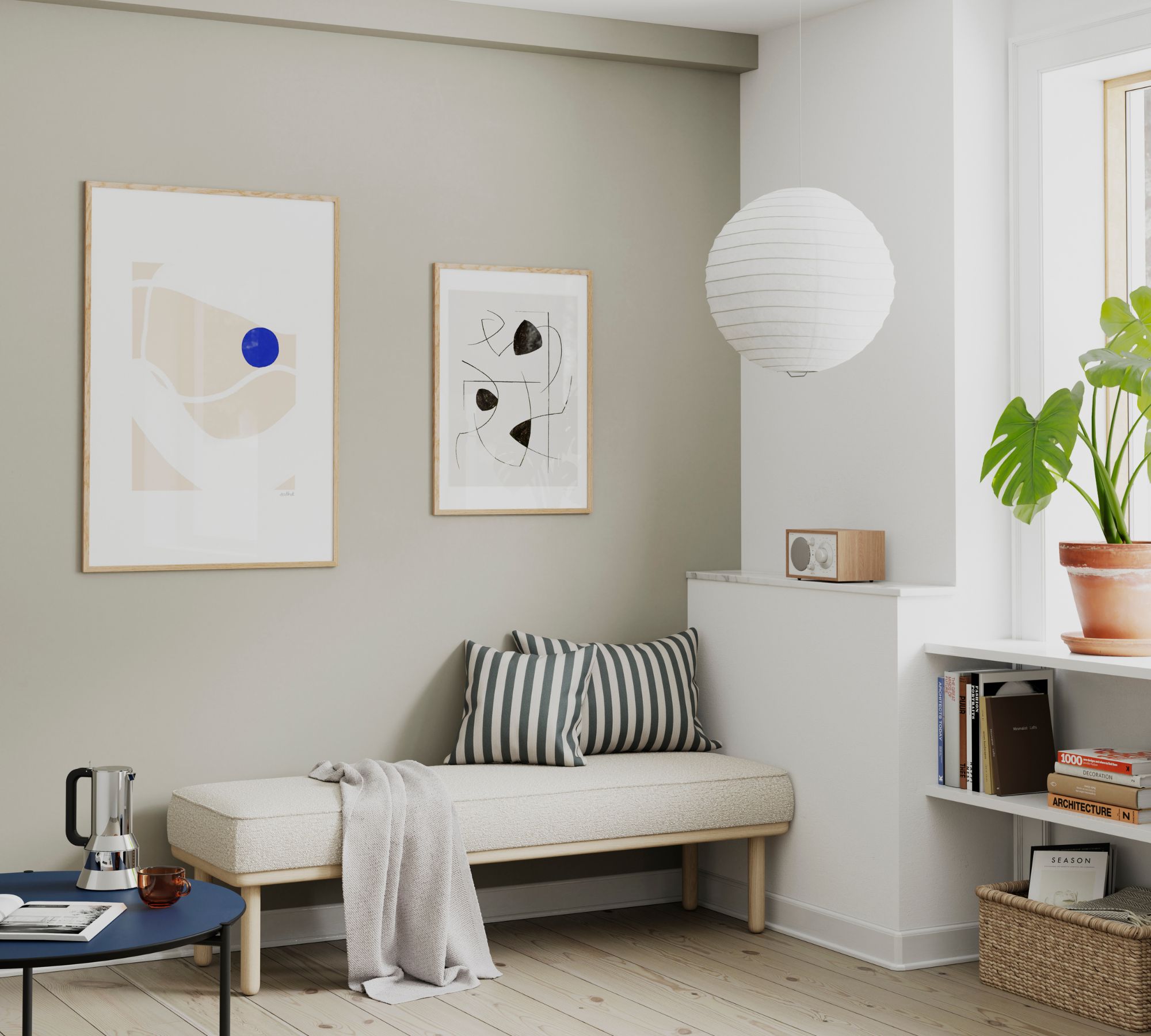 Luna Kissen Straight Latte Black 40 x 60 cm