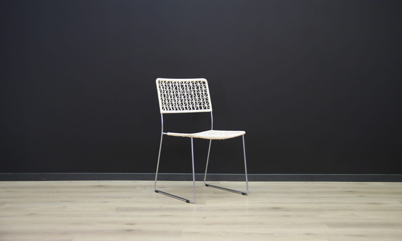 2x Vintage chair metal white 1960s