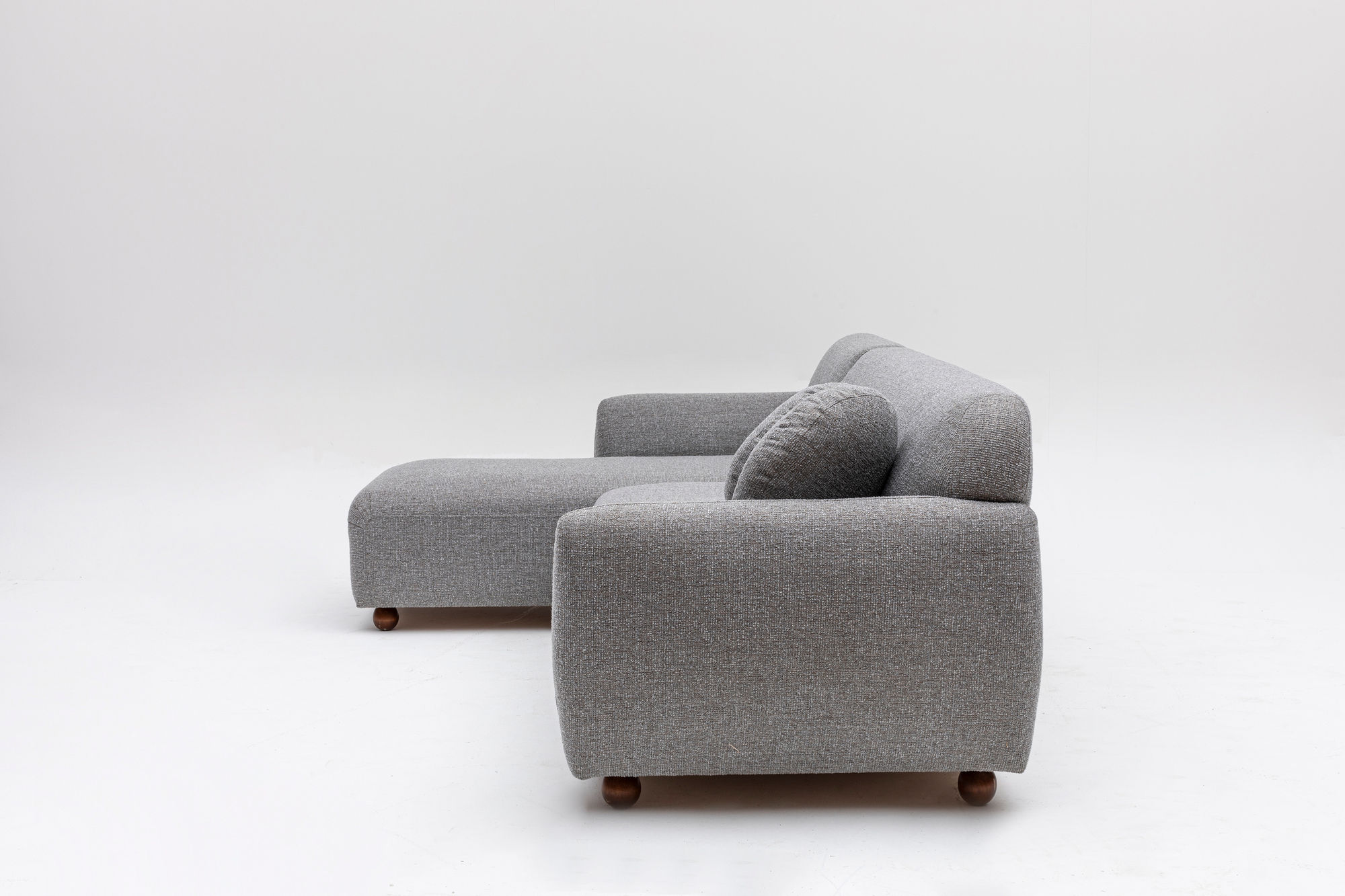 Eddy Ecksofa Links Hellgrau