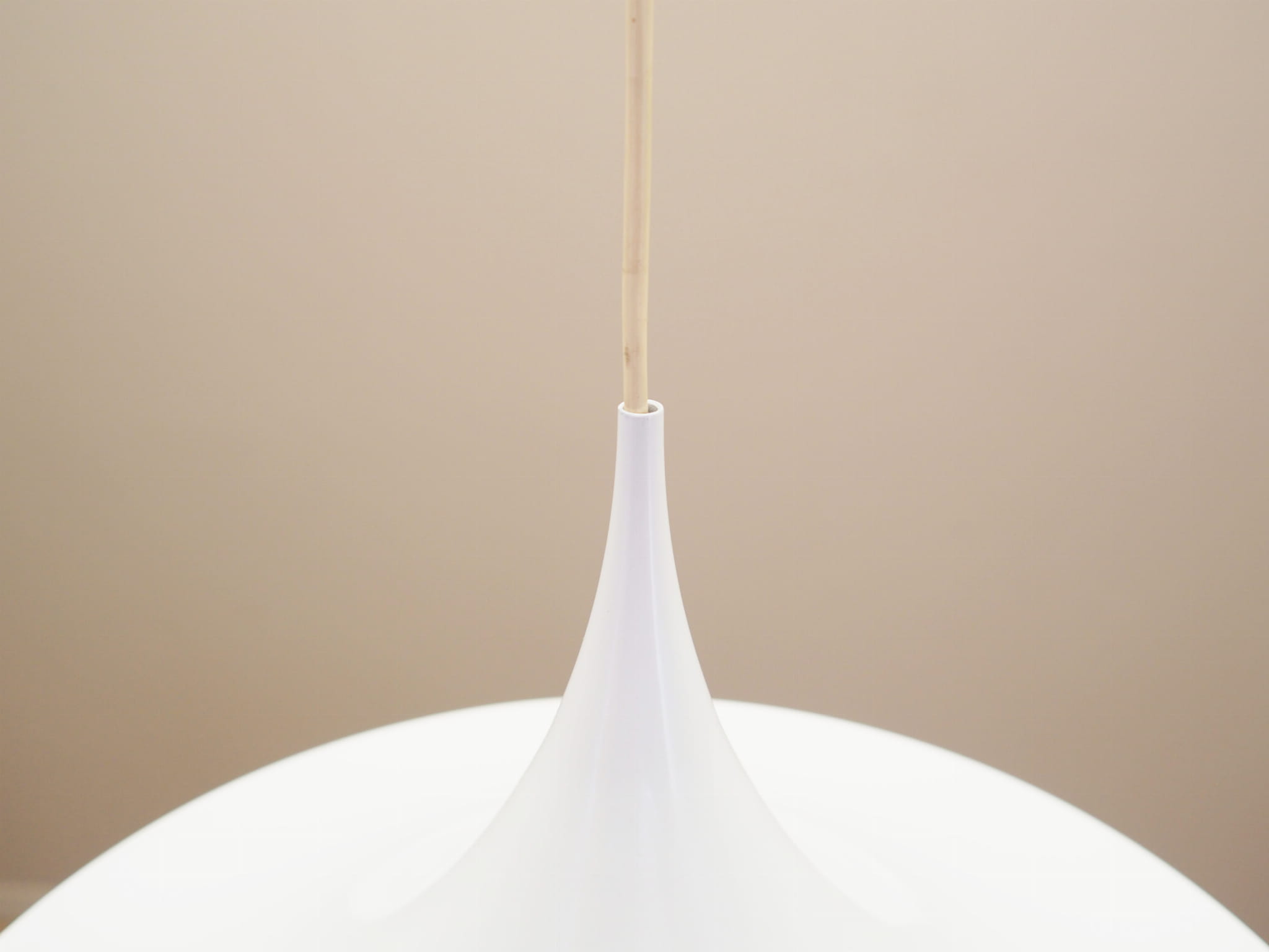 Vintage pendant lamp metal white 1970s