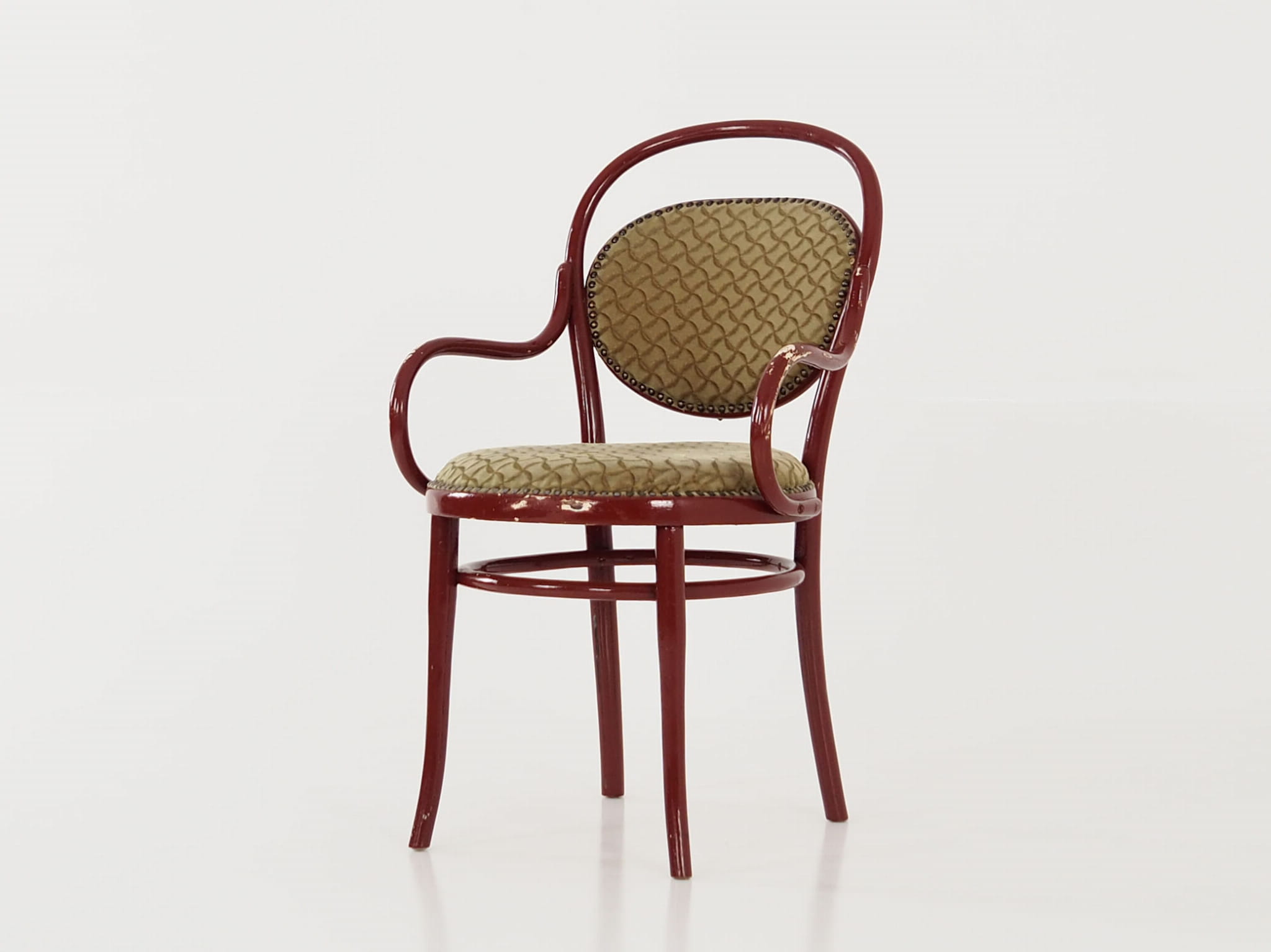 Vintage chair beech wood textile green