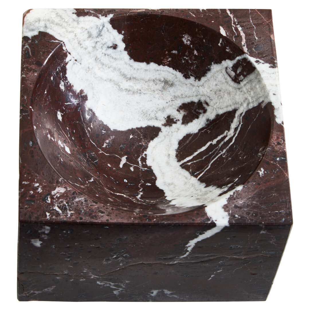 Salmo Square Red Marble Bowl
