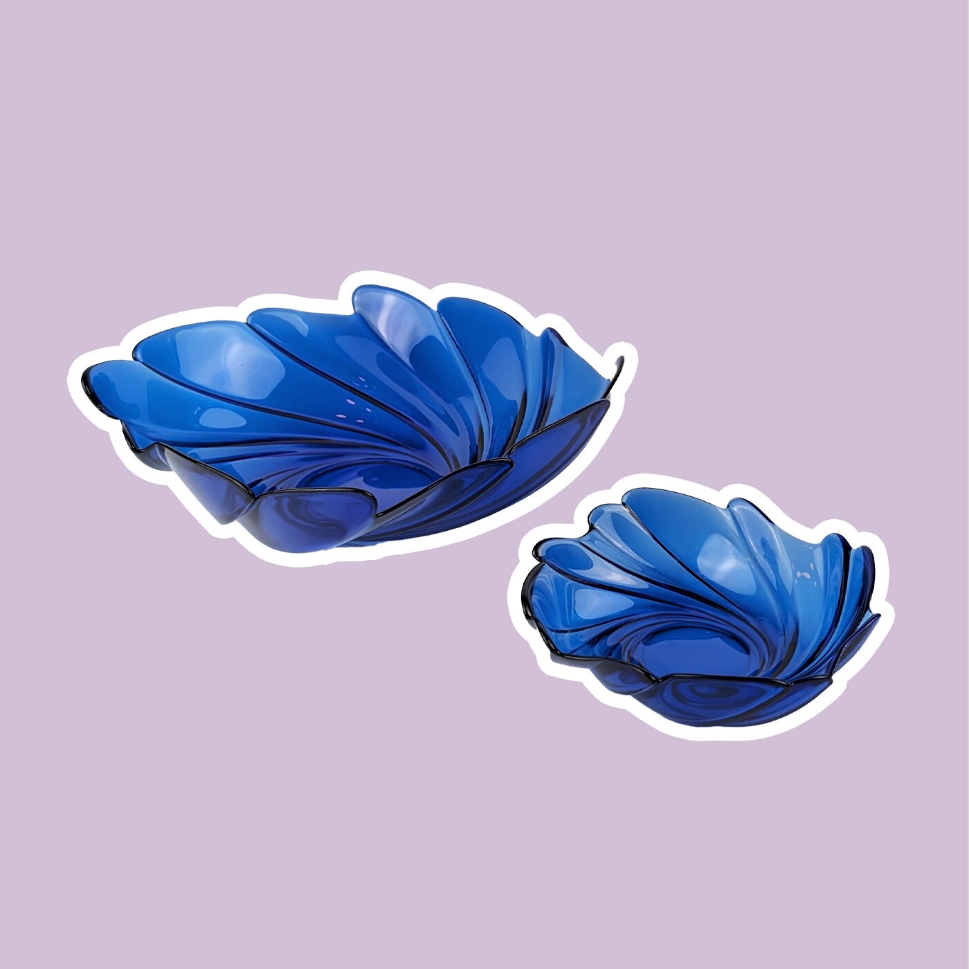 6x Bowl Cobalt blue 1980s