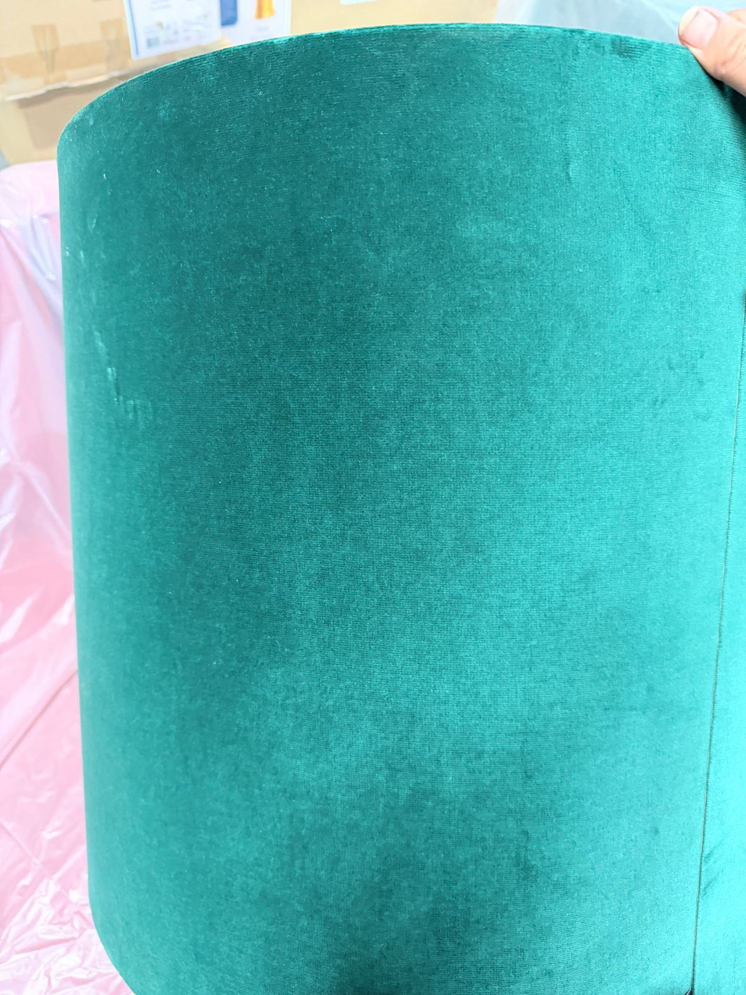 Lampshade Velvet Metal Green Gold