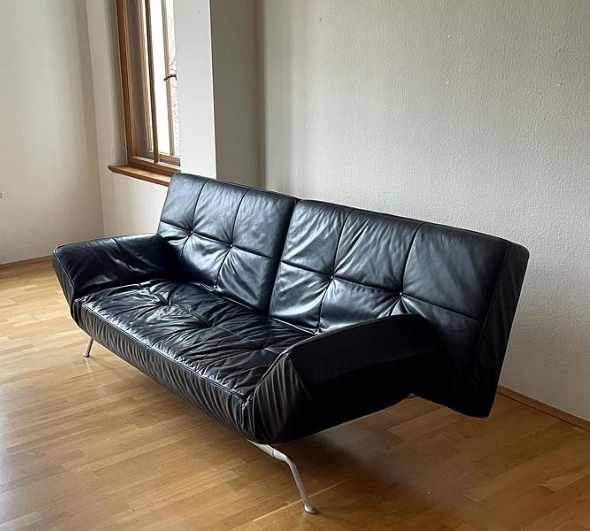 Smala Sofa Leder Schwarz