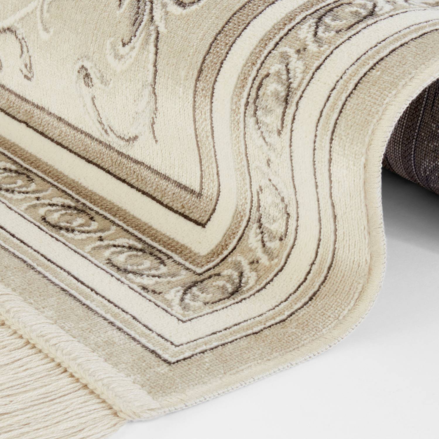 Antik Flowers Kurzflorteppich Baumwolle Beige 95 x 140 cm