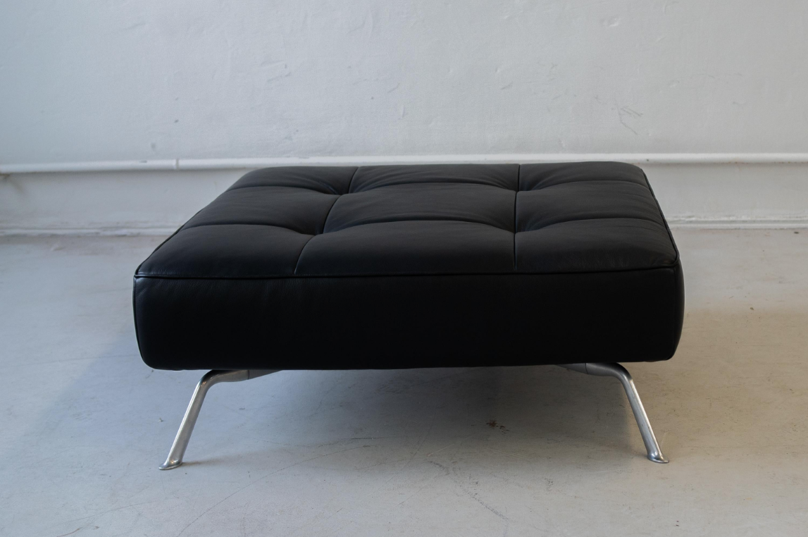 Vintage Pascal Mourgue Smala Sofa und Hocker Schwarz