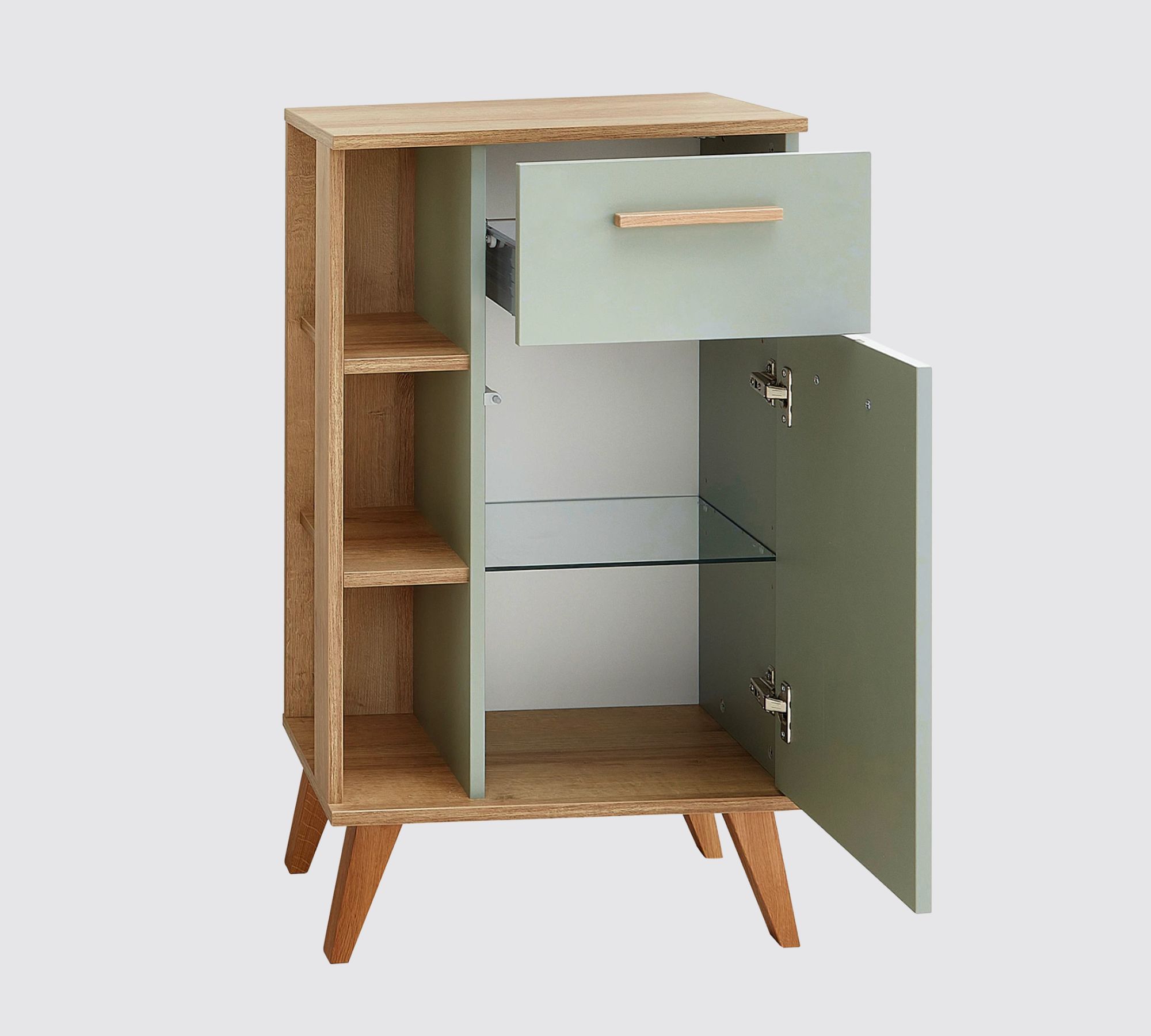 Badezimmerschrank Eichendekor Salbei