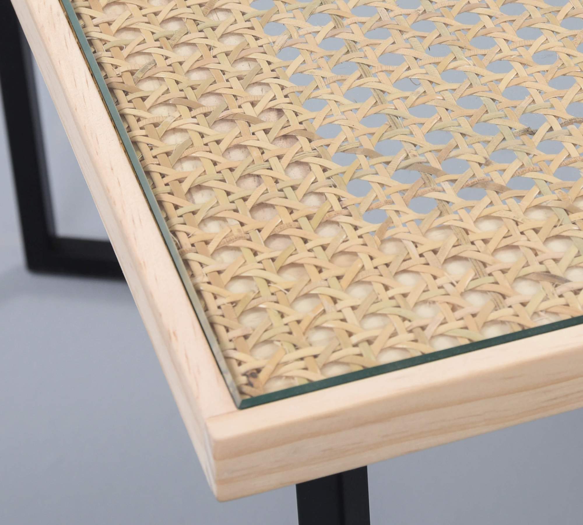 Couchtisch Wiener Geflecht Massivholz Braun