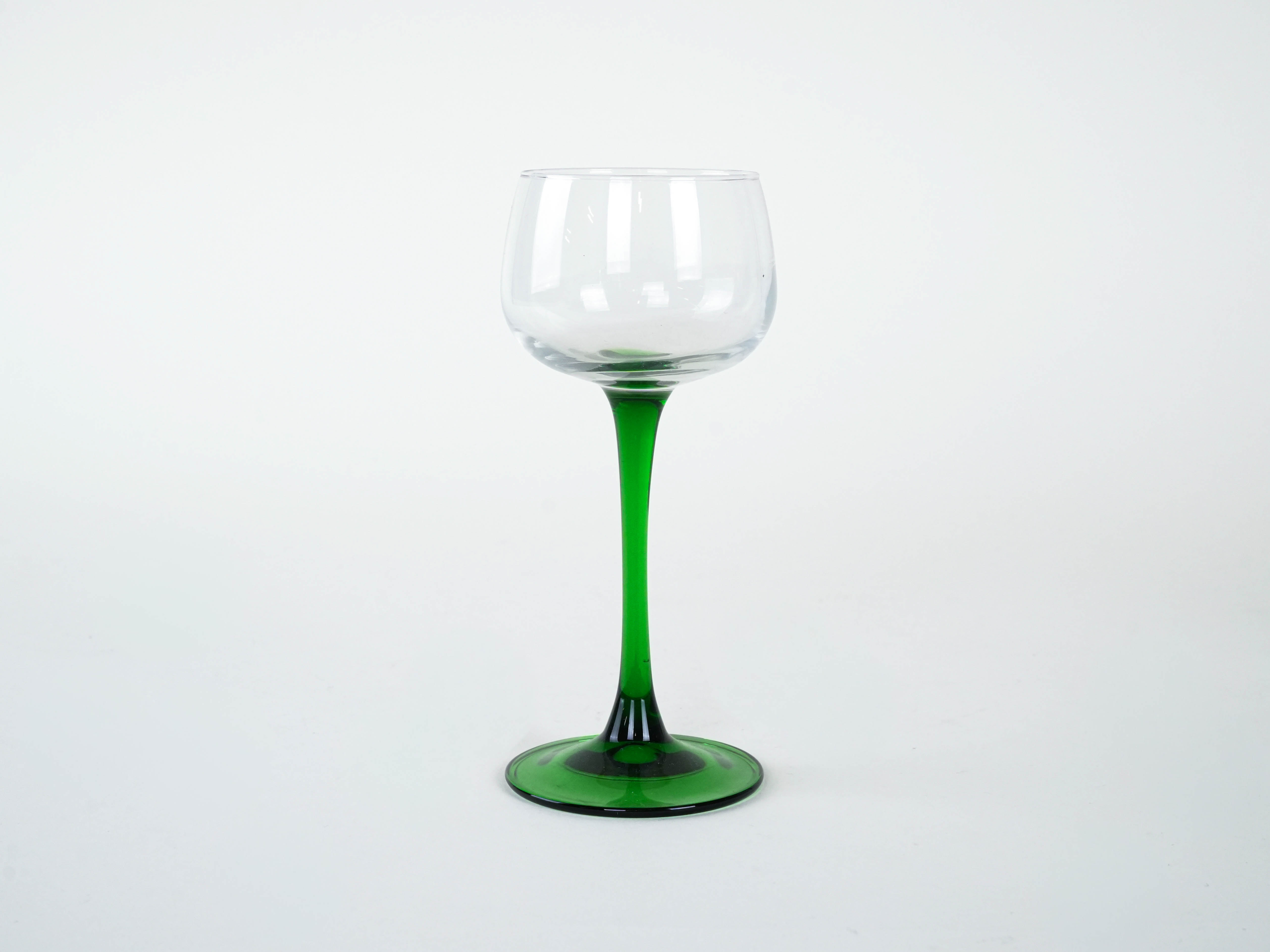 Wine glasses set Green 1970s