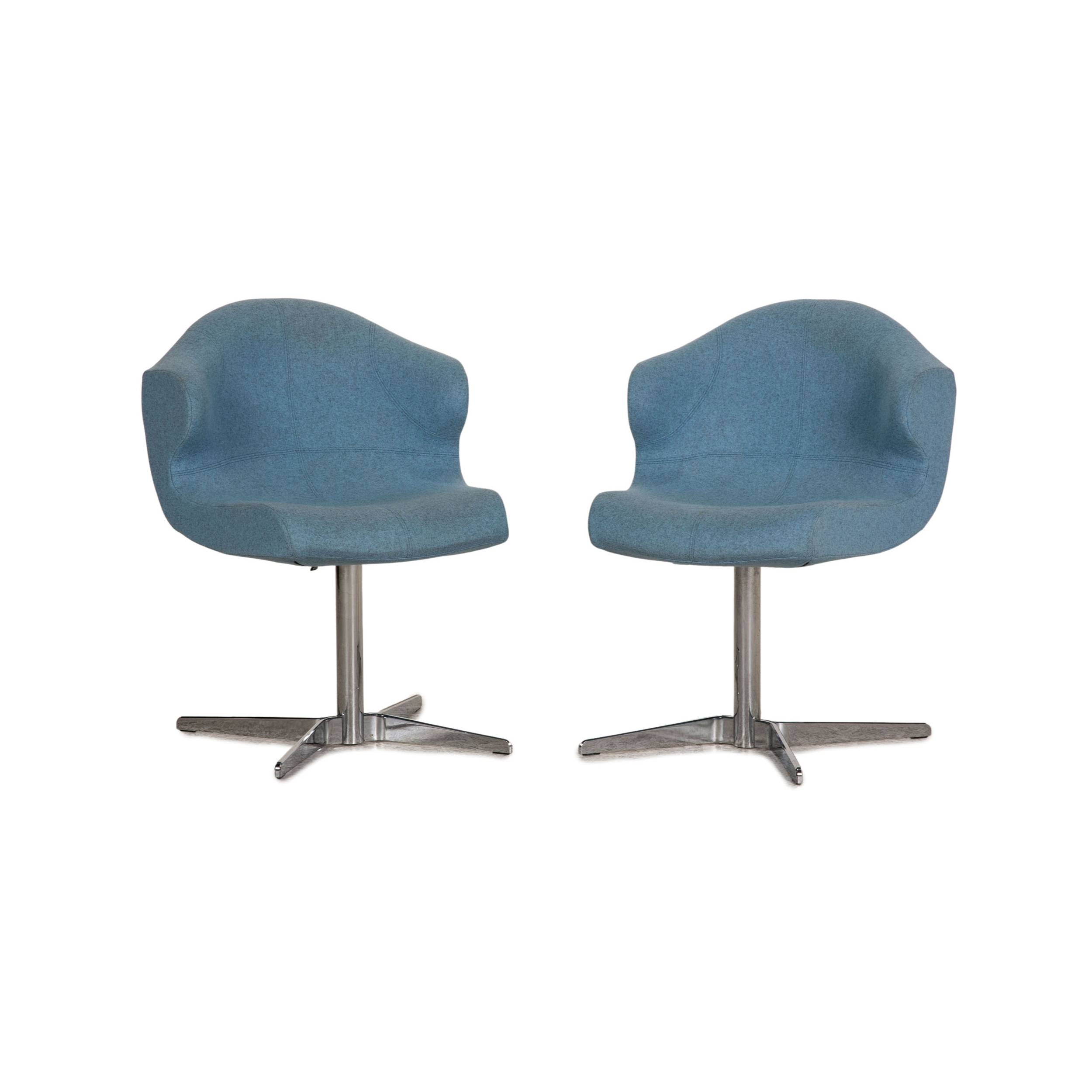 2x Alster Stuhl Stoff Blau