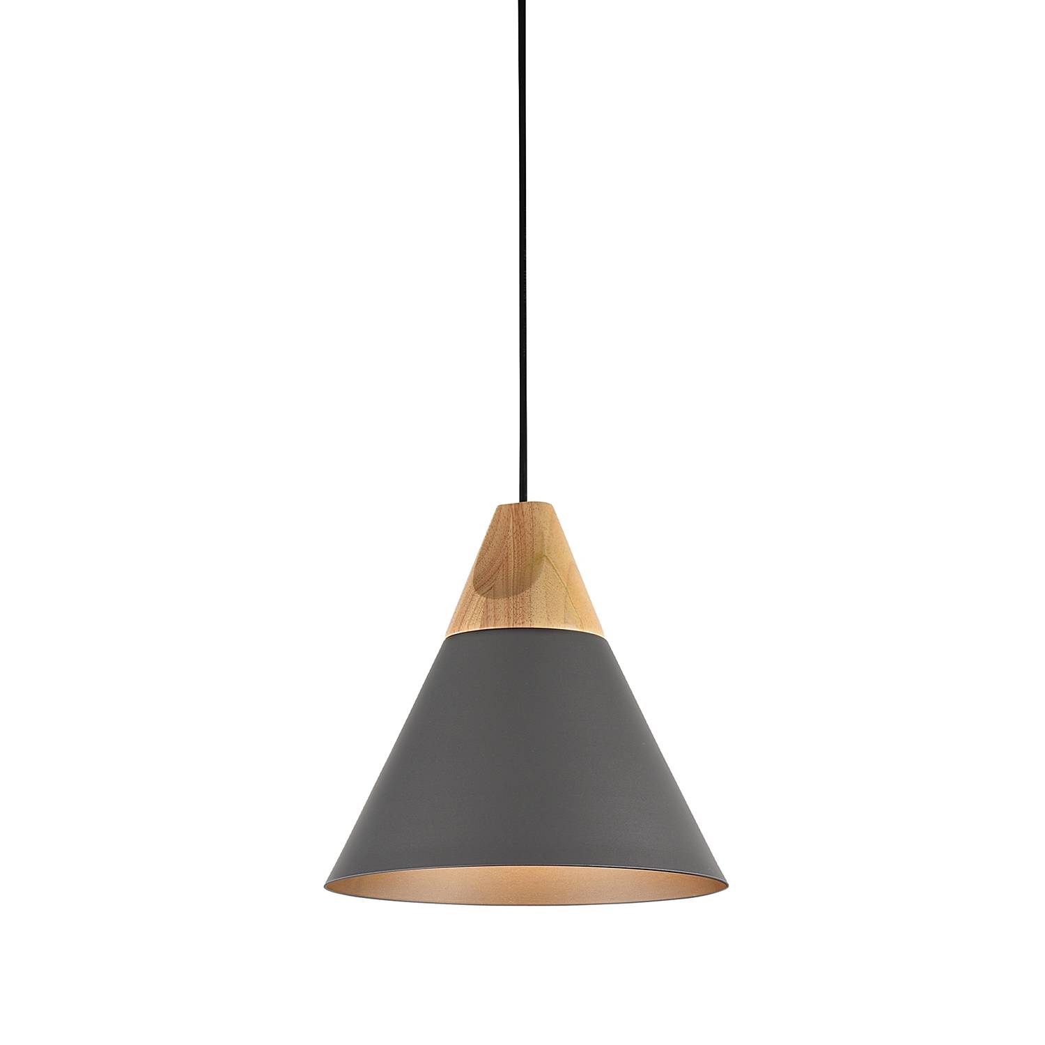 1-flammig Bicones Pendelleuchte Metall Grau Ø22cm