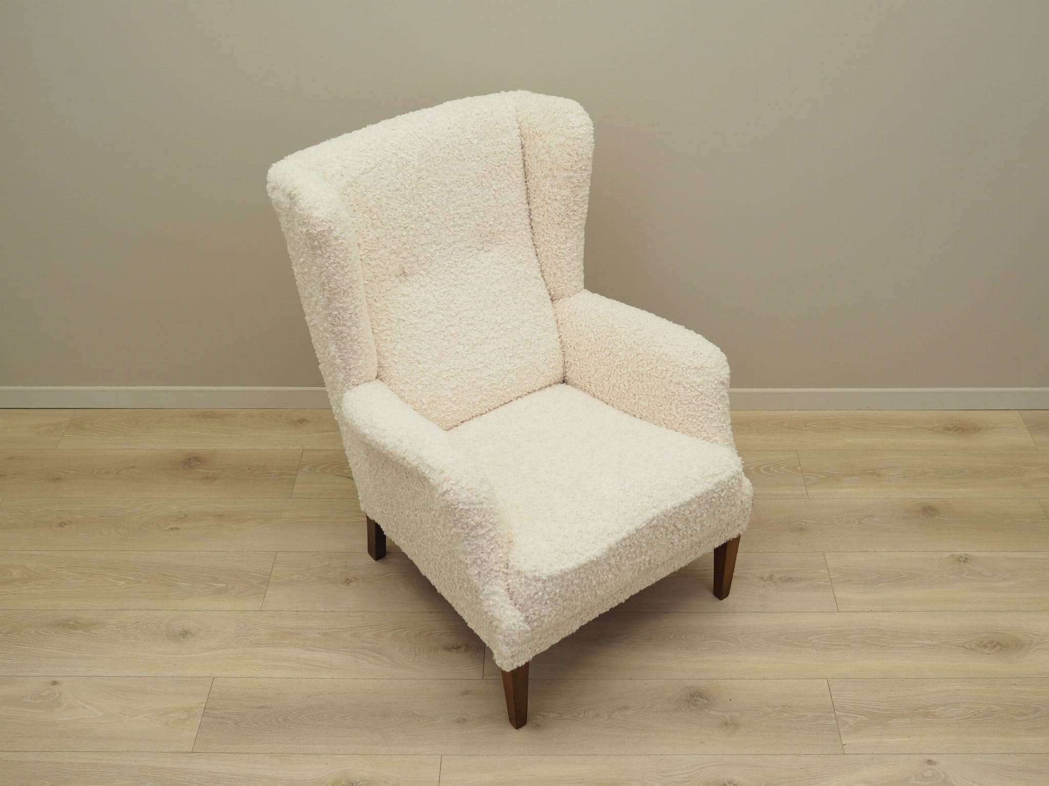 Sessel Textil Holz Creme 1960er Jahre