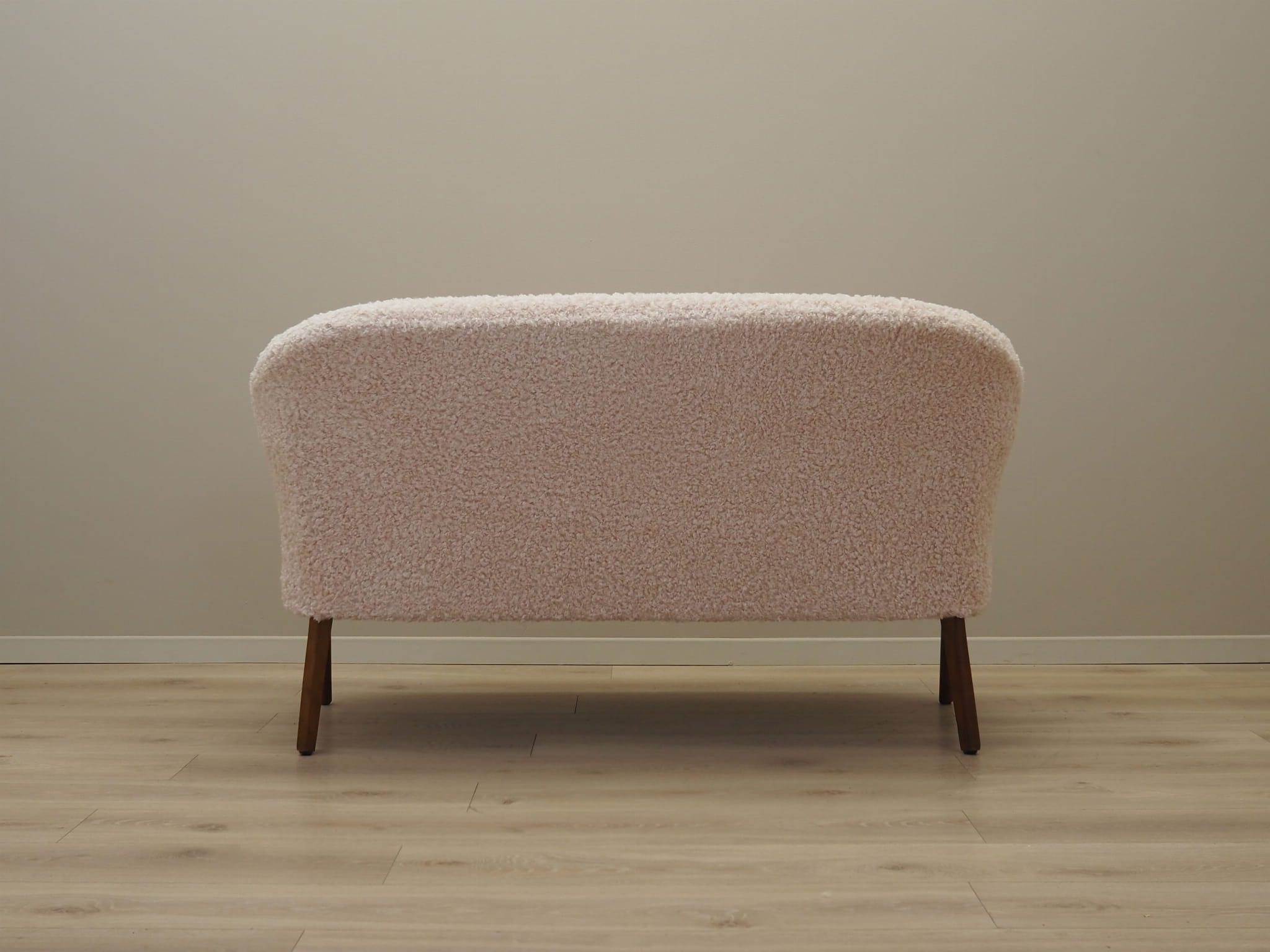 Vintage Sofa Fabric Wood Cream 1970s