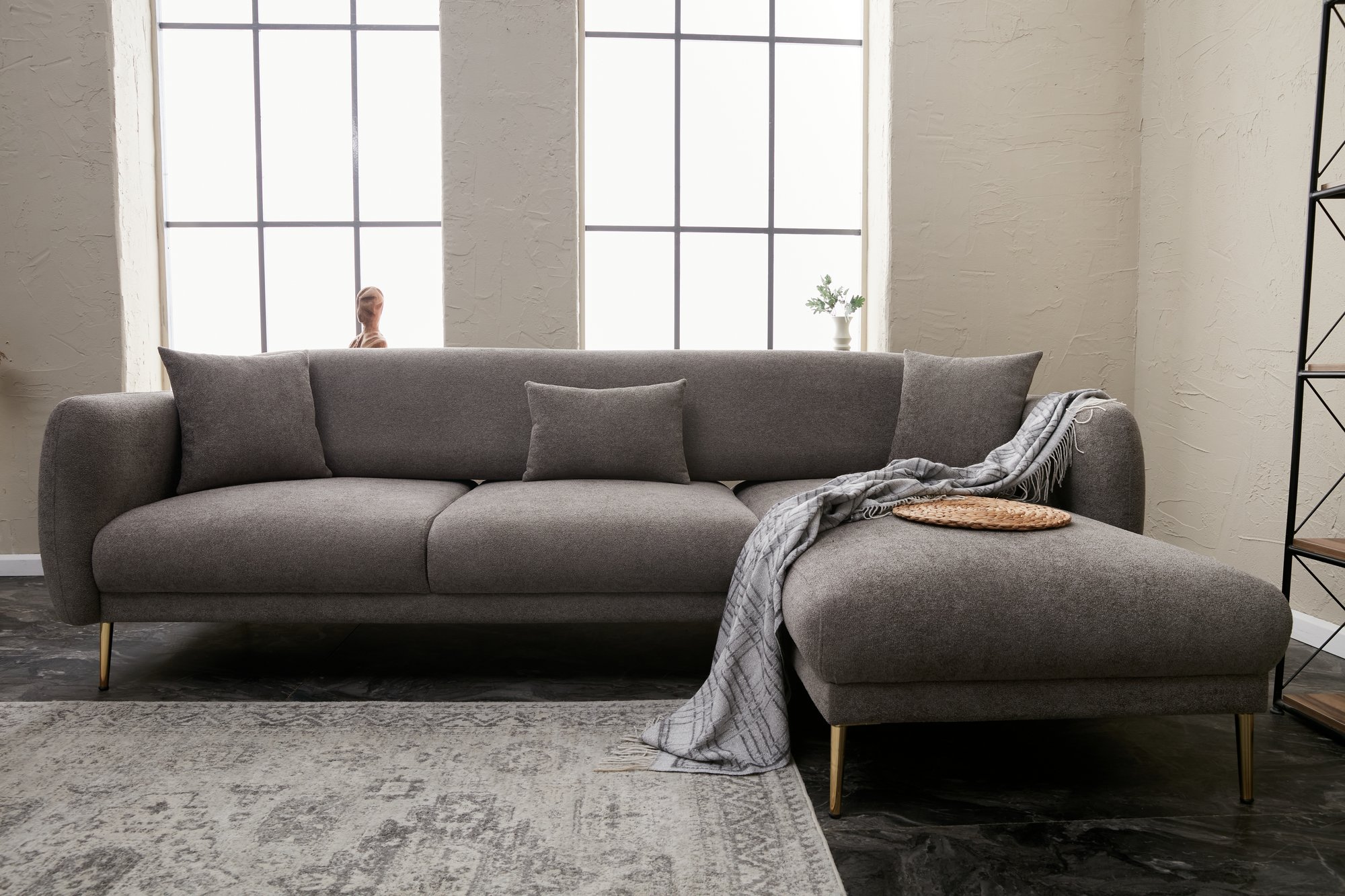 Simena Sofa Récamiere Rechts Grau